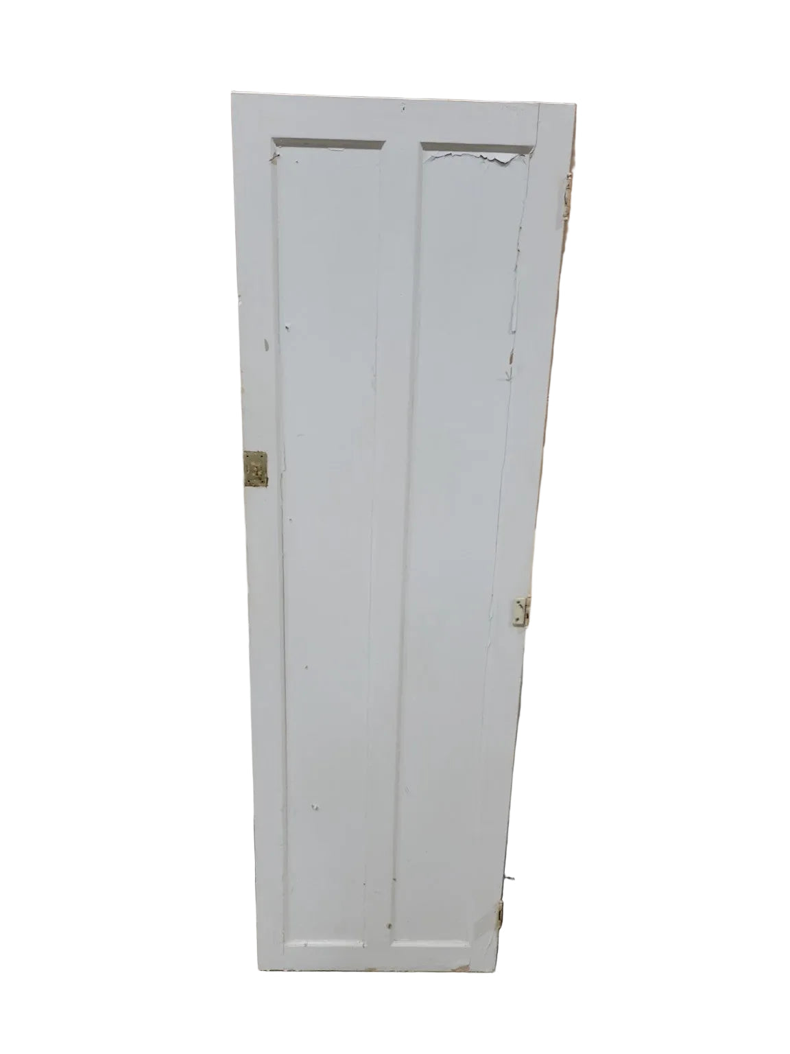 Vintage Two-Panel Wood Cabinet Door – Painted White