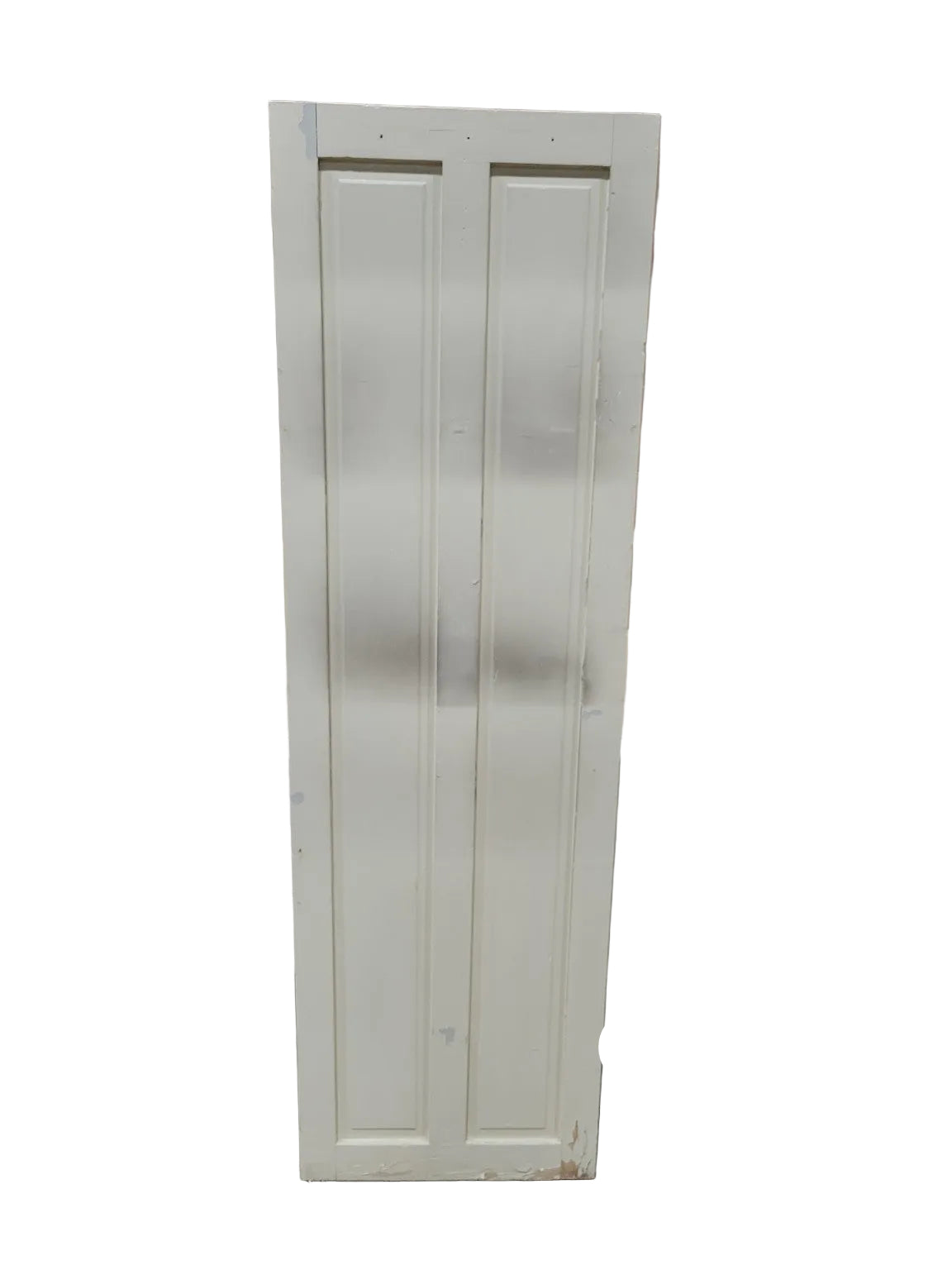 Vintage Two-Panel Wood Cabinet Door – Painted White