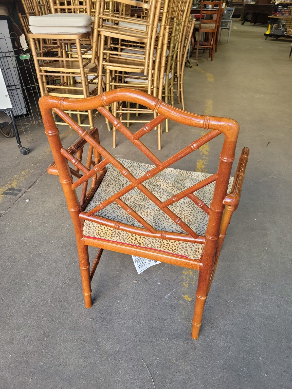 Chippendale Style Faux Bamboo Lounge Armchair