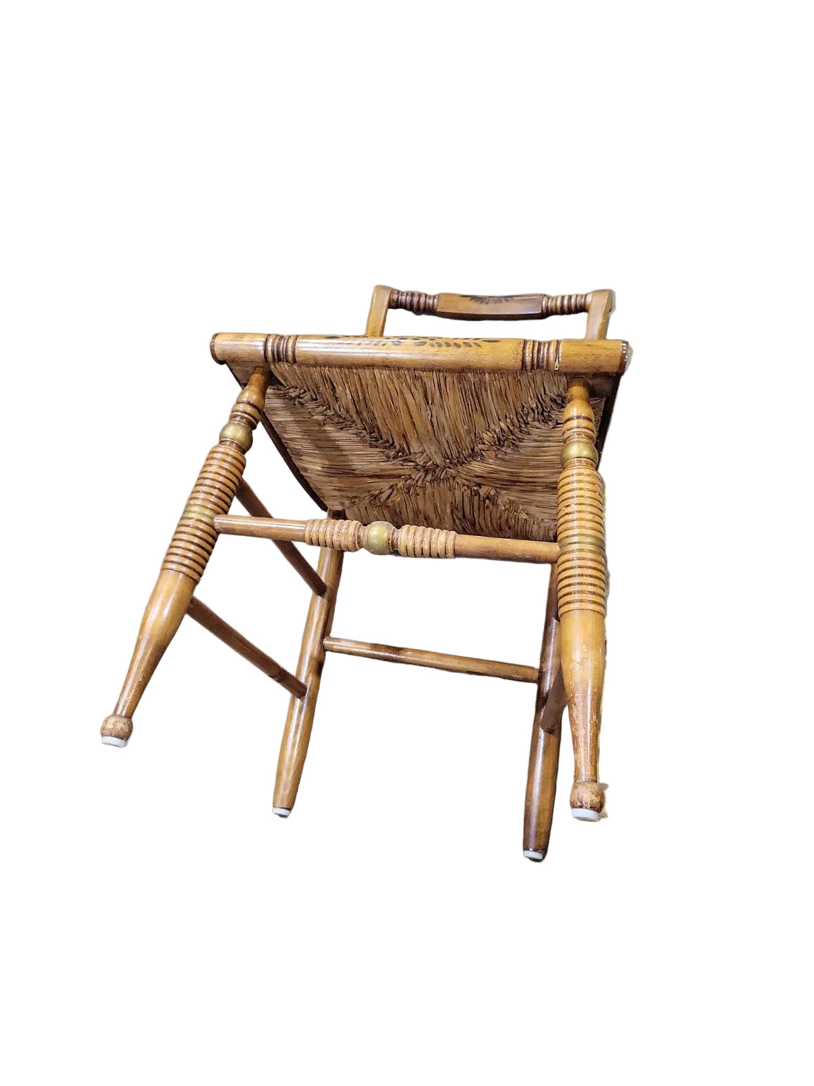 Authentic Hitchcock by Nichols & Stone Hand-Decorated Rush Seat Dining Chairs – Set of 4