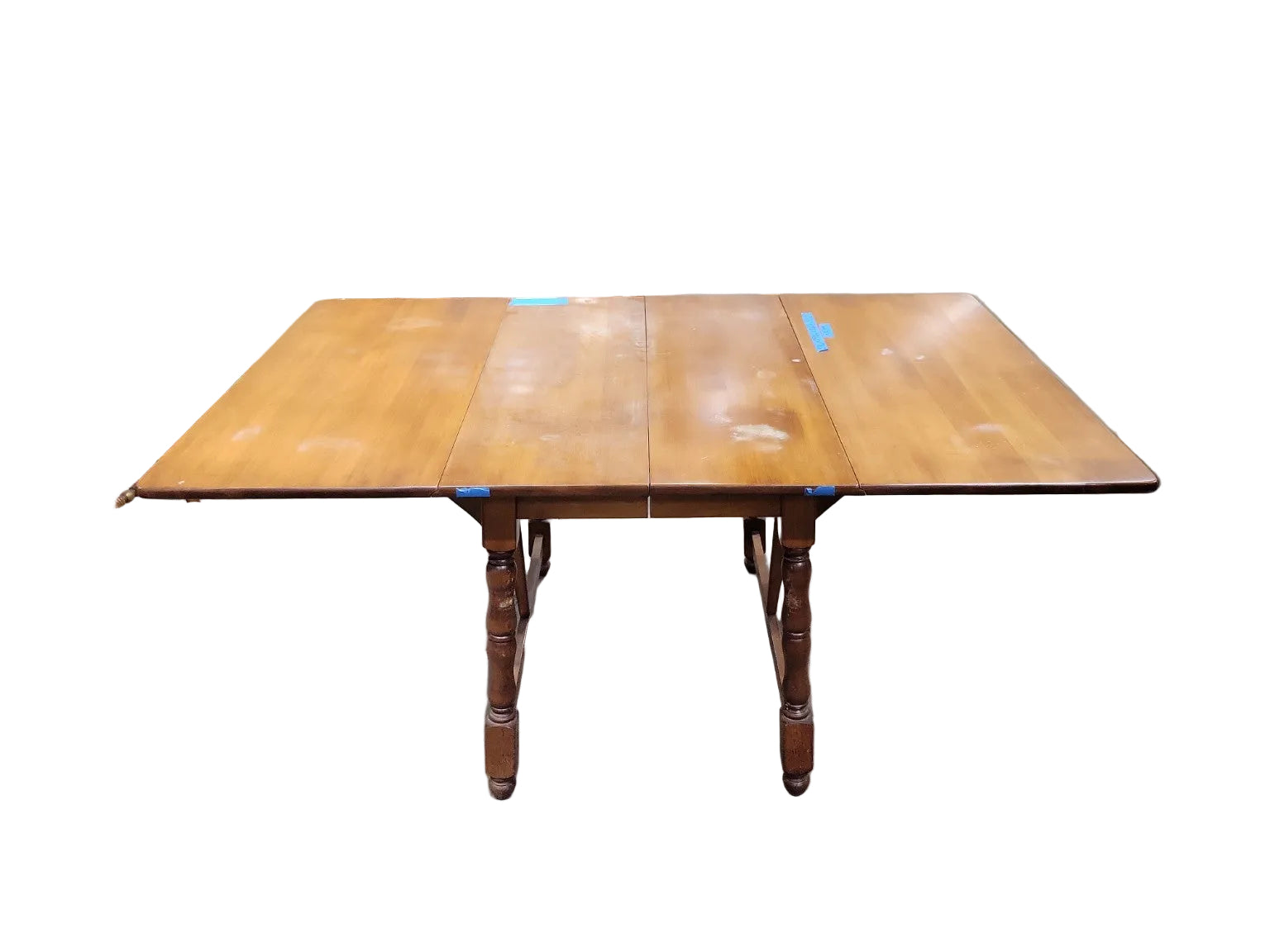 Vintage Heywood-Wakefield Cinnamon Drop-Leaf Dining Table with 12" Leaf