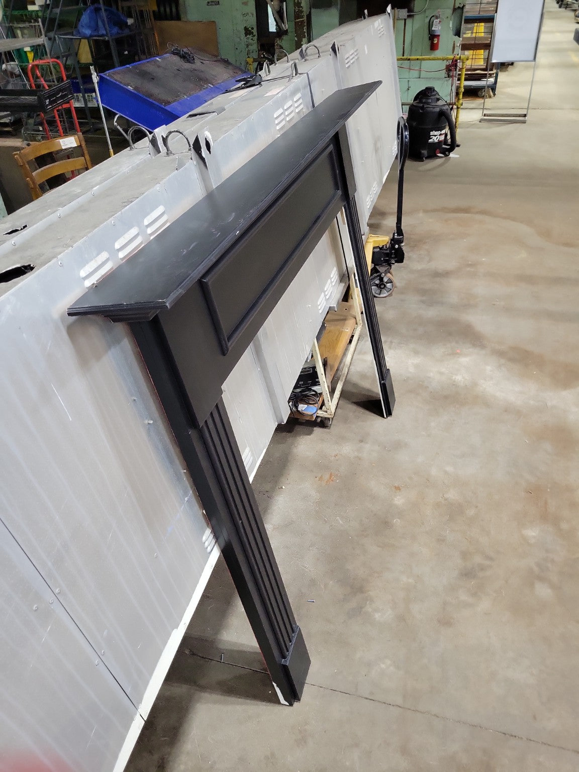 Modern Black Wood Fireplace Mantel Surround