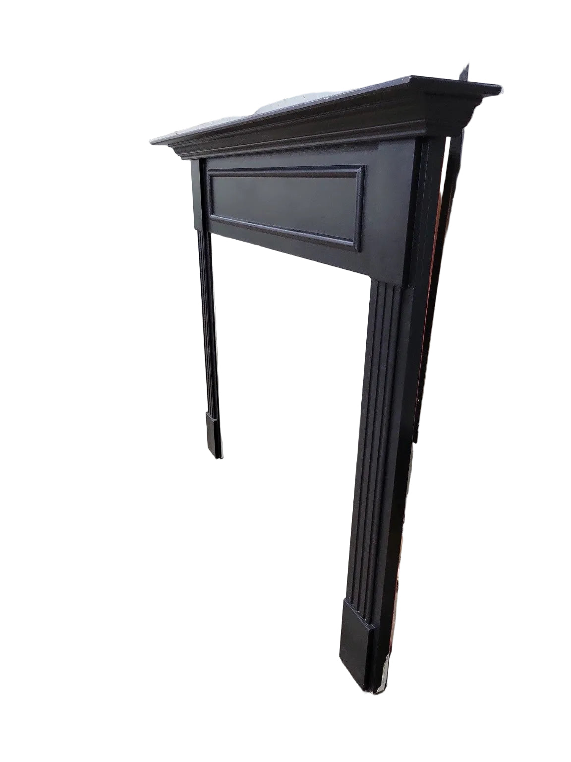 Modern Black Wood Fireplace Mantel Surround