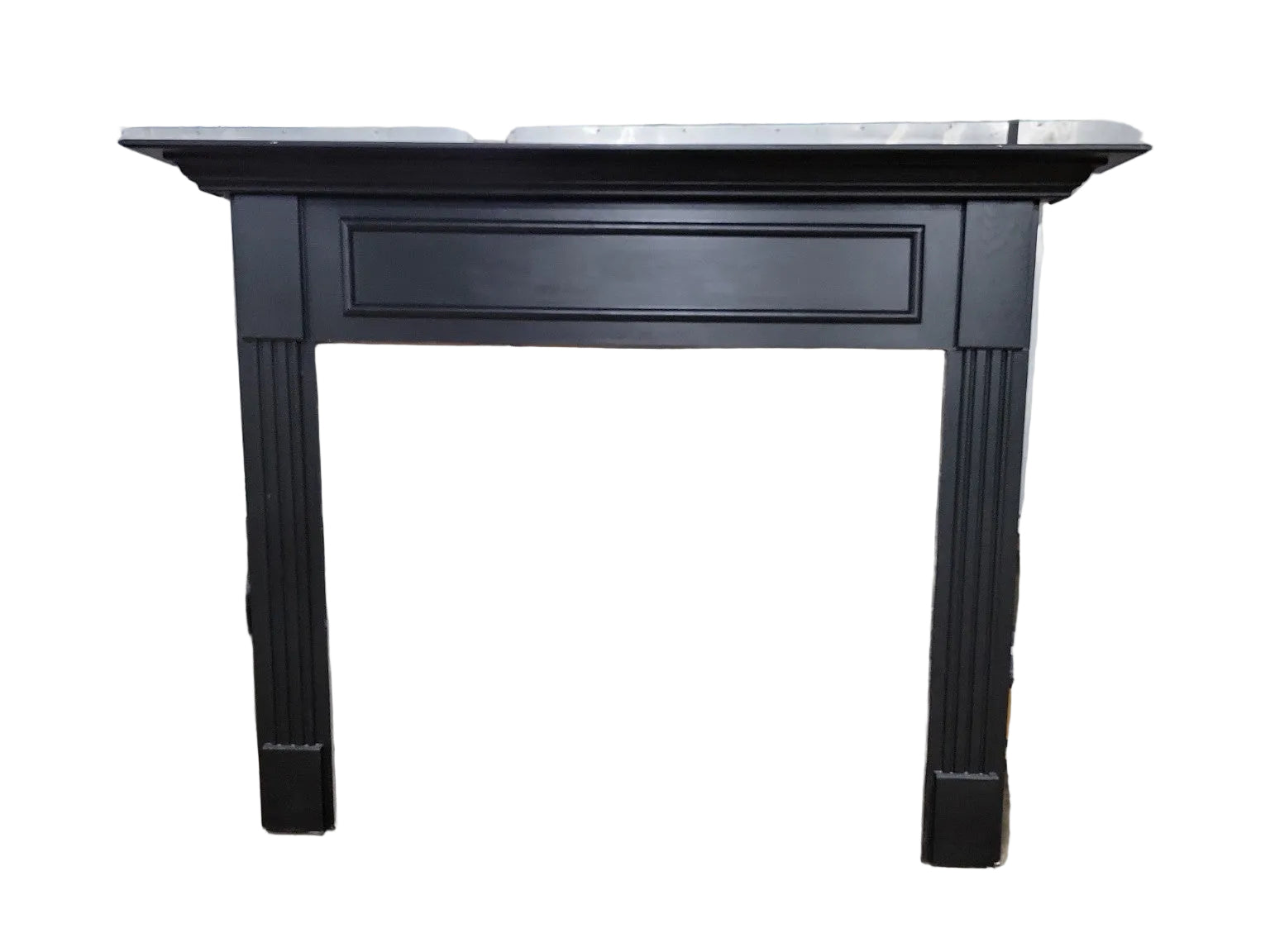 Modern Black Wood Fireplace Mantel Surround