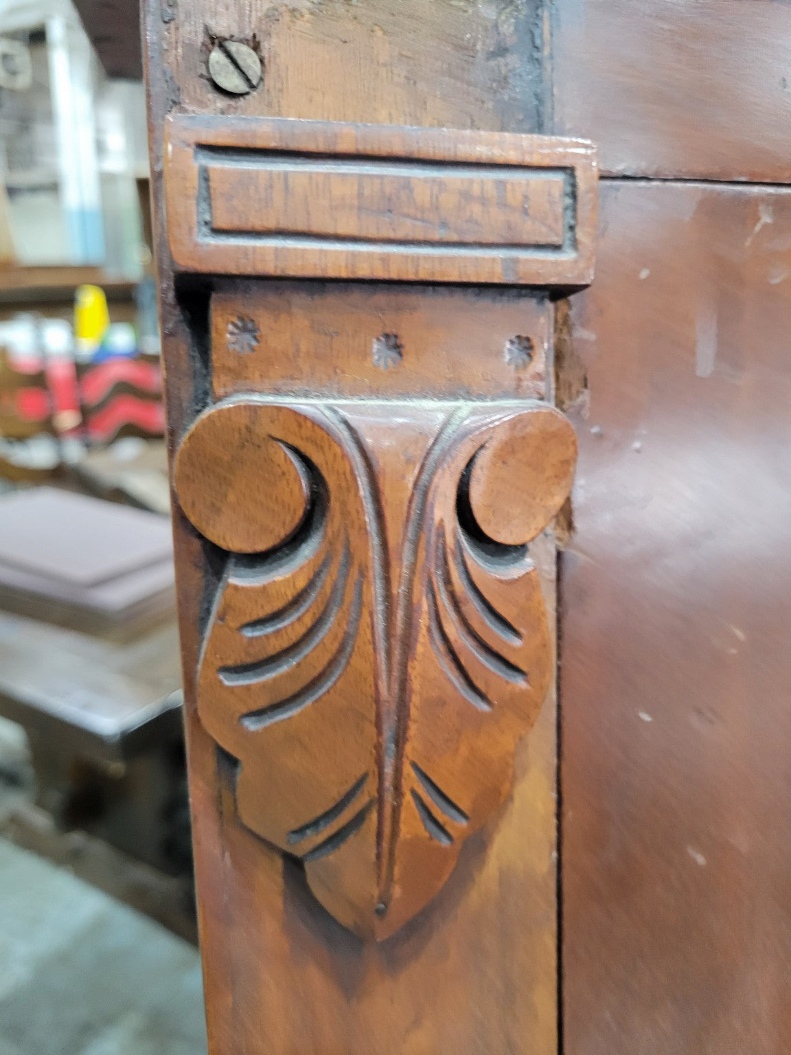 Antique Victorian Walnut Secretary Desk with Bookcase