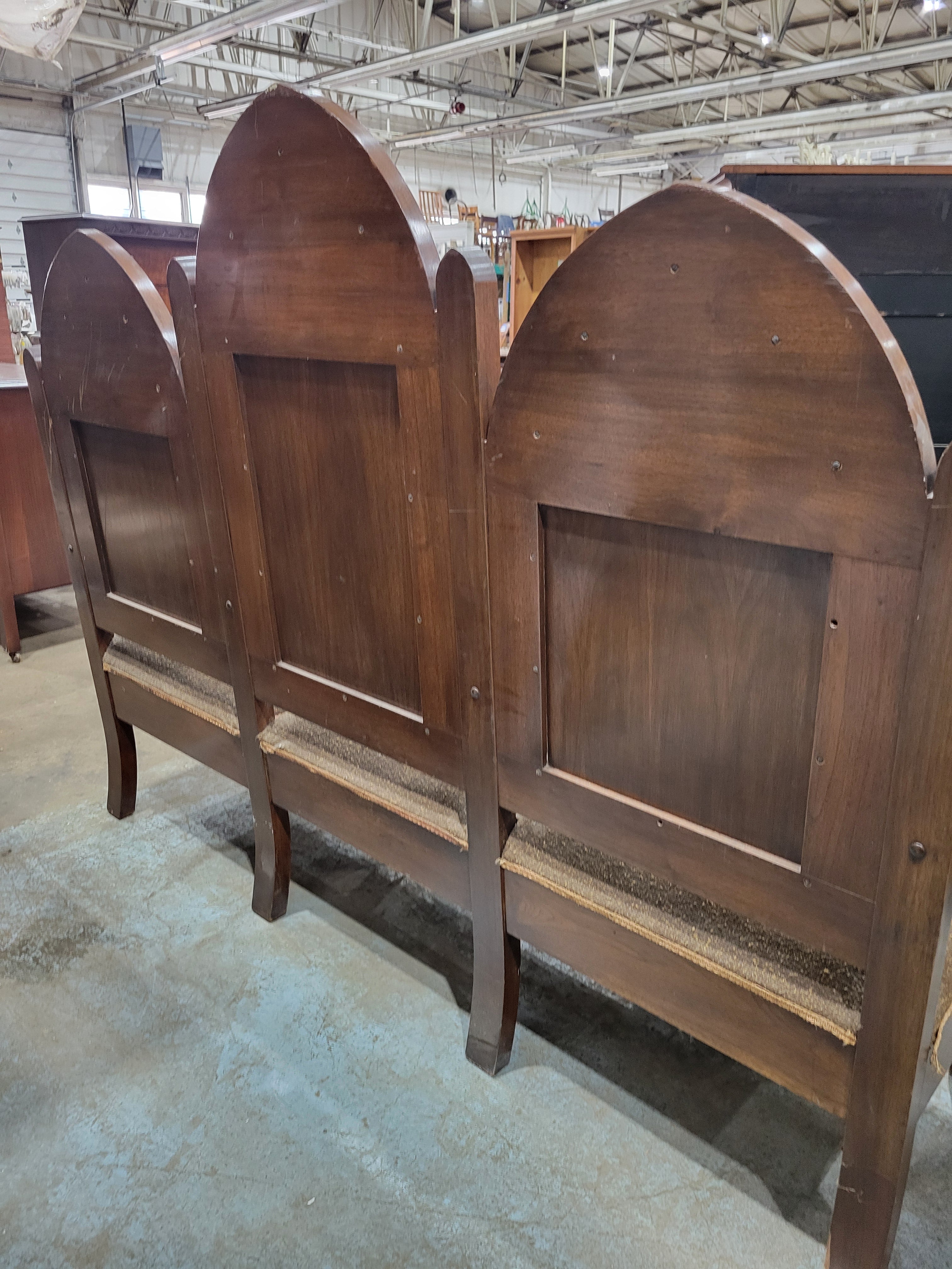 Set of Three Gothic Revival Oak Armchairs