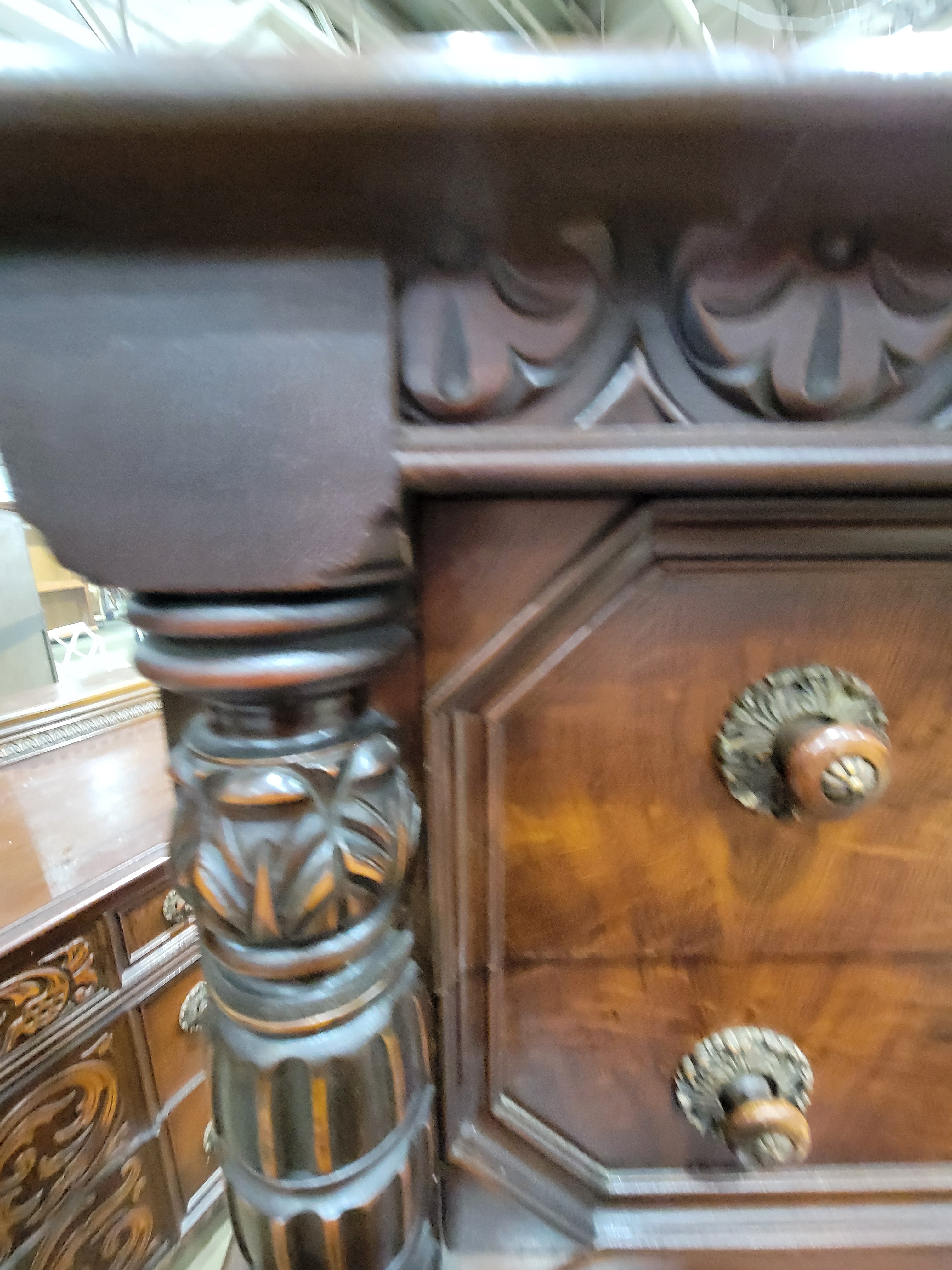 Antique Jacobean Revival Old Walnut Chest-on-Chest Dresser