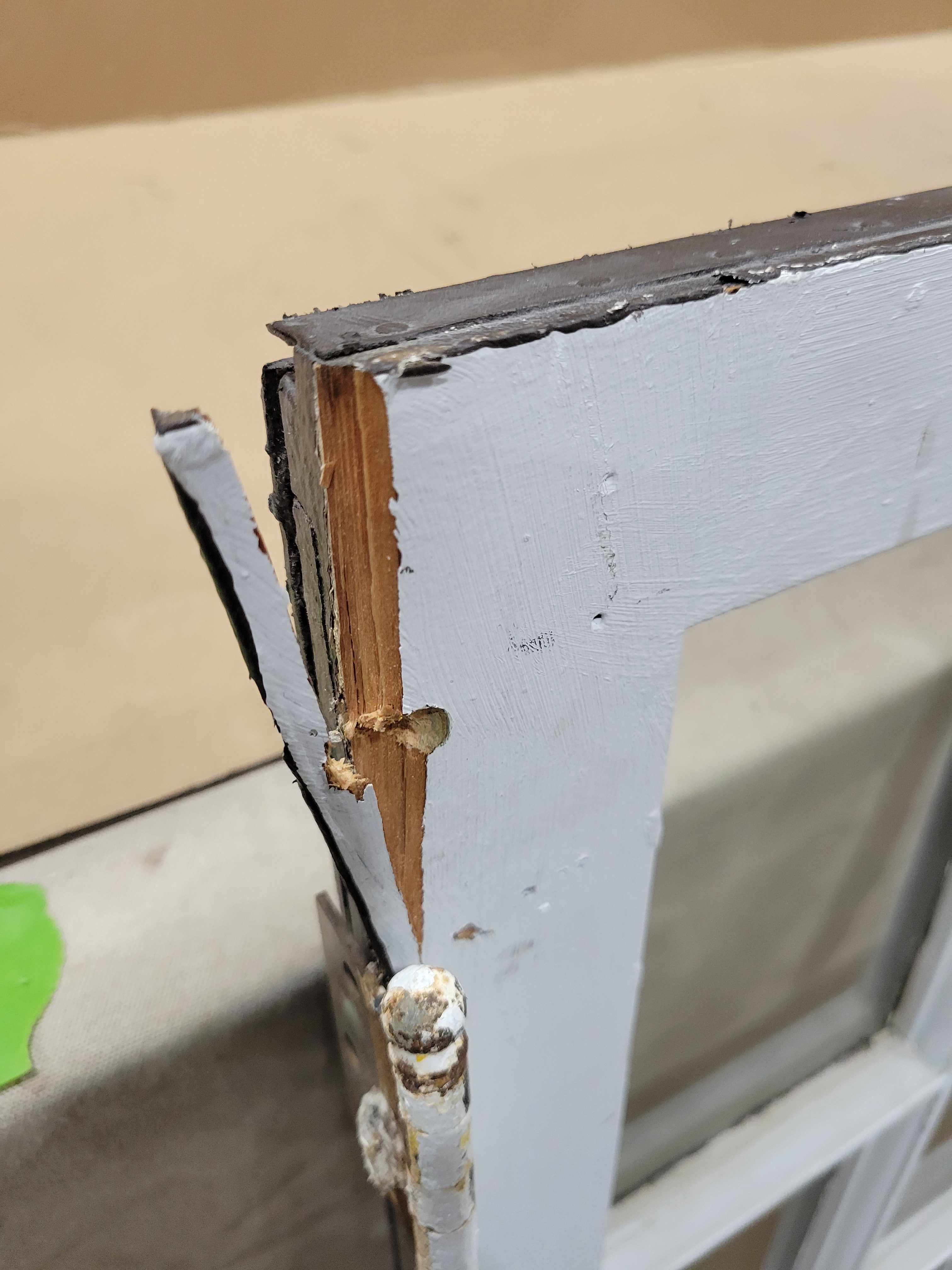 Vintage 12-Lite Wood Cabinet Doors with Original Latch & Hinges