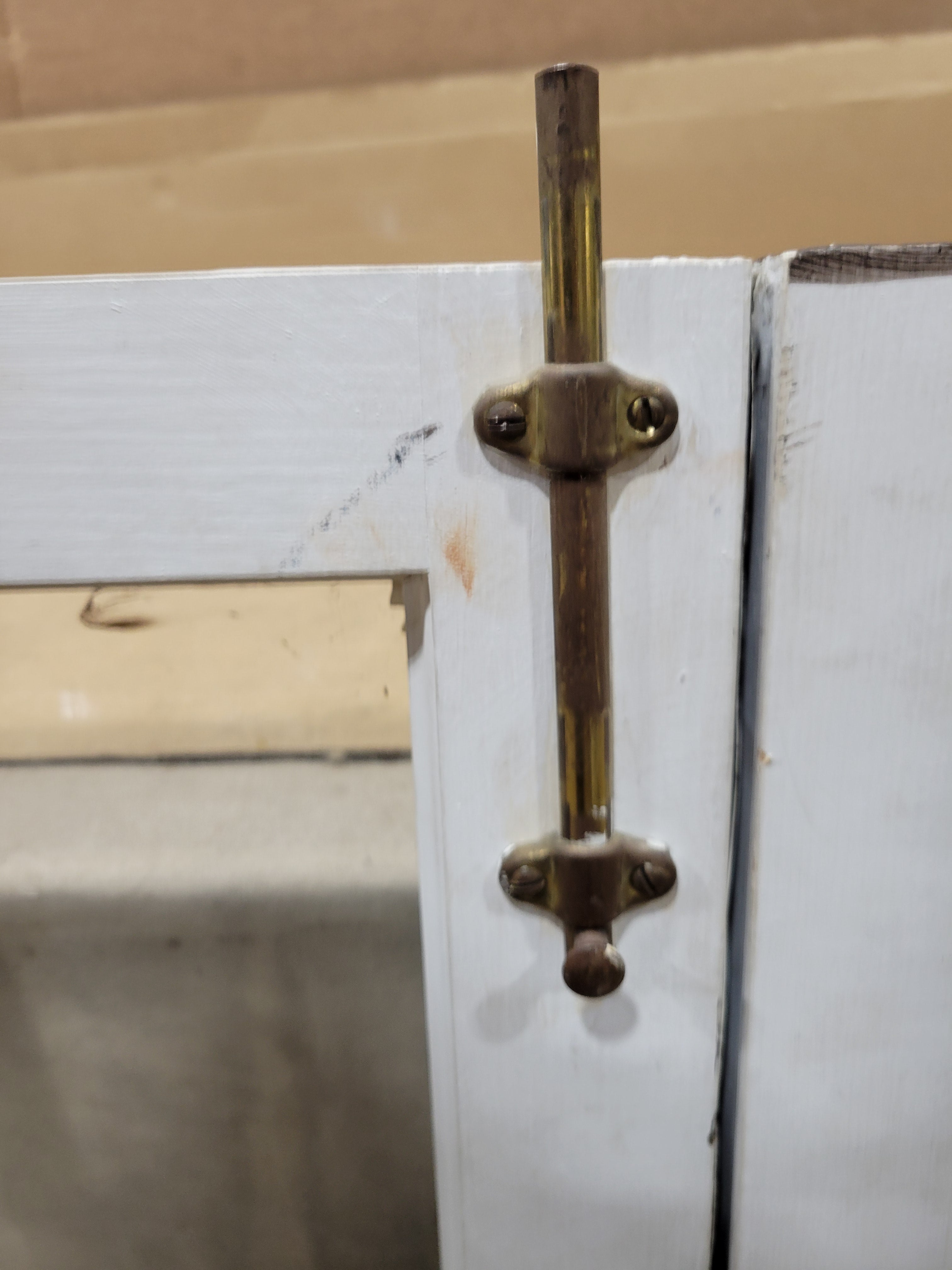 Vintage 12-Lite Wood Cabinet Door Pair