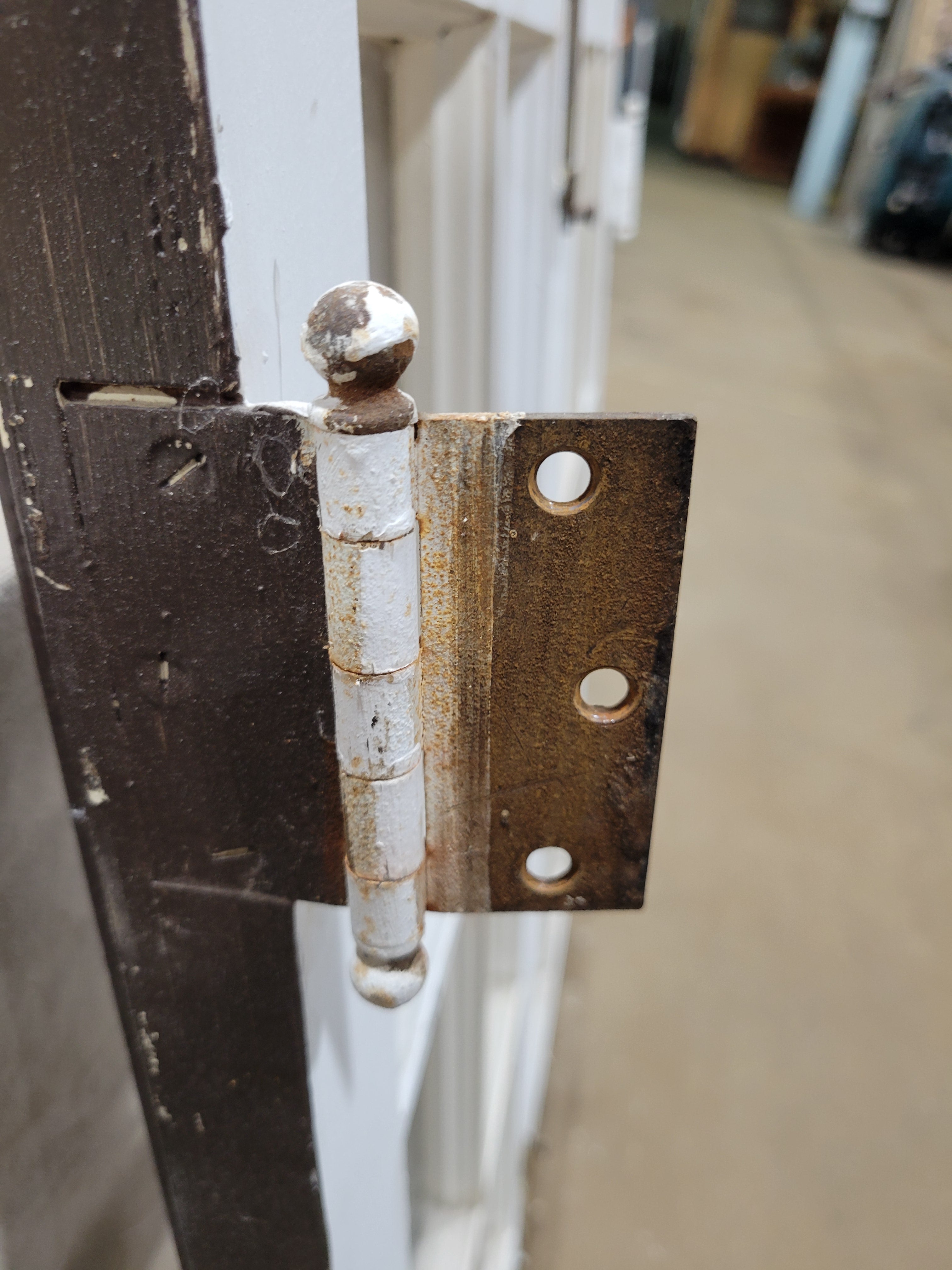 Vintage 12-Lite Wood Cabinet Door Pair