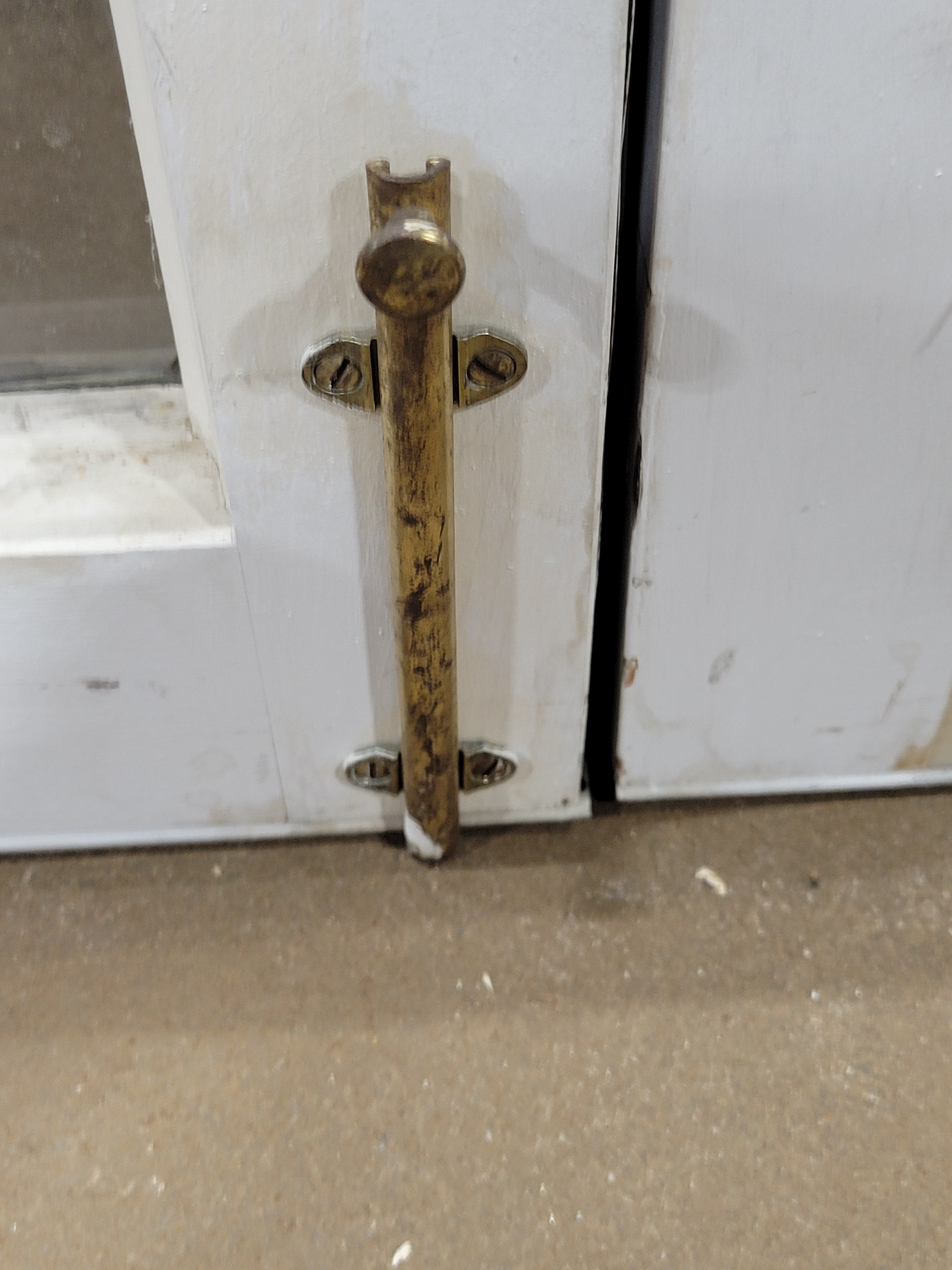 Vintage 12-Lite Wood Cabinet Door Pair