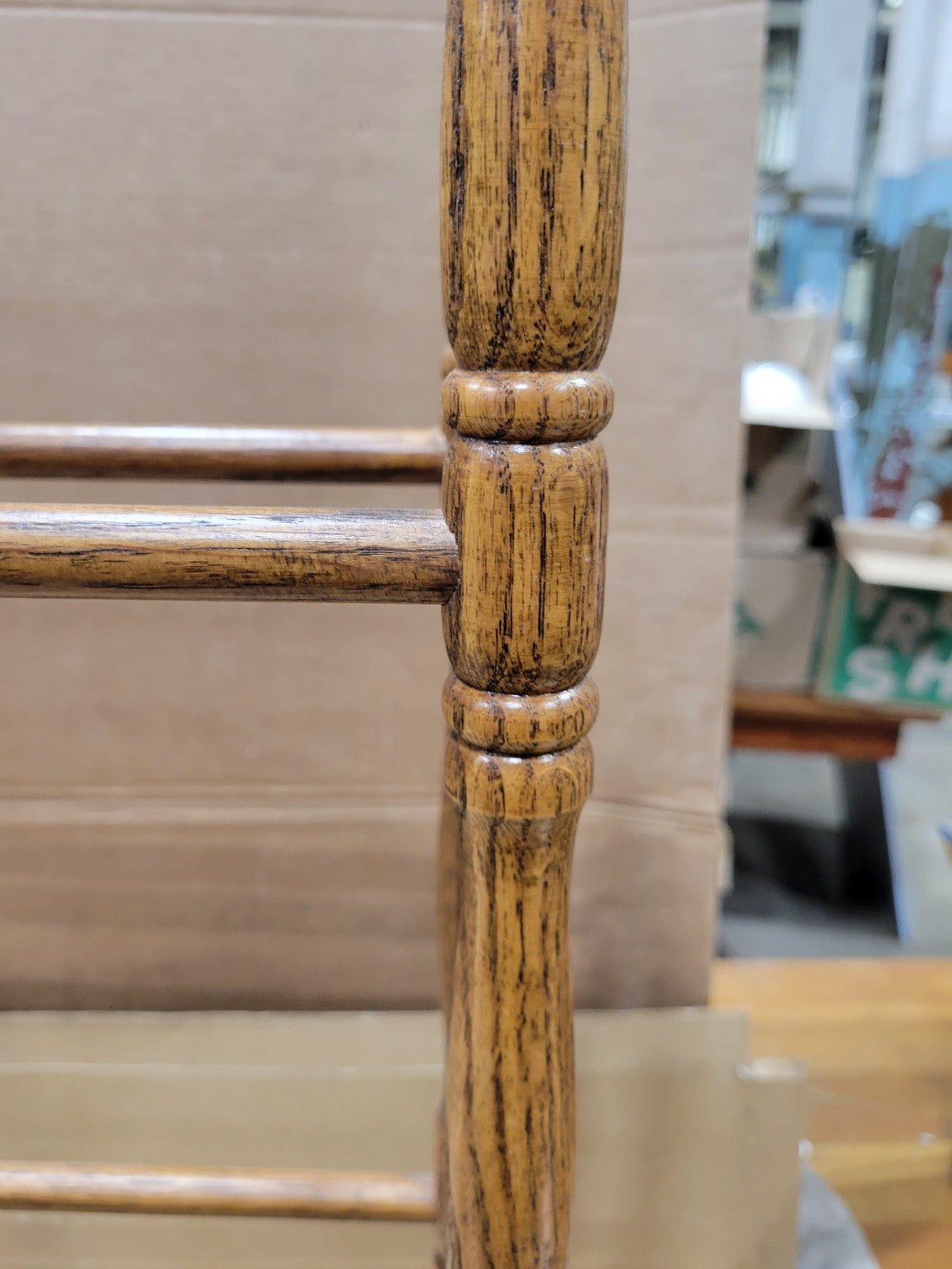 Vintage Oak Freestanding Quilt Rack – Traditional Turned Wood