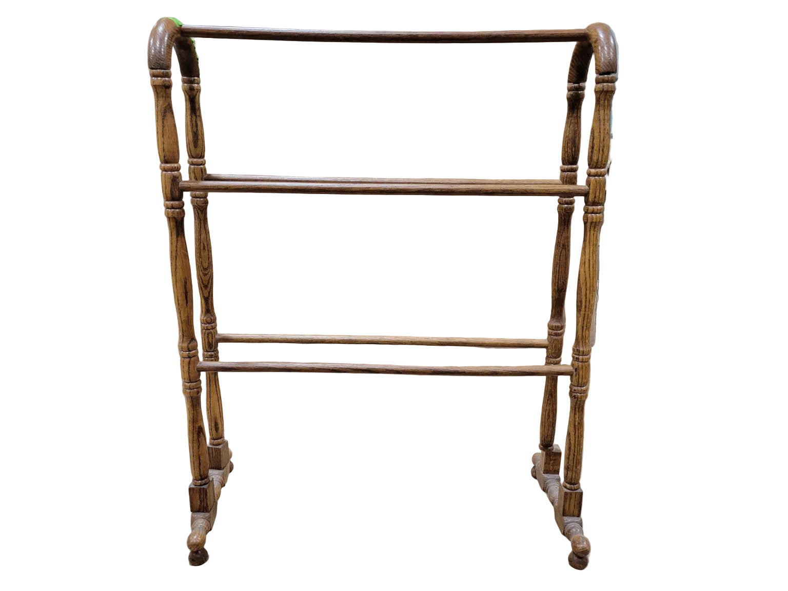 Vintage Oak Freestanding Quilt Rack – Traditional Turned Wood