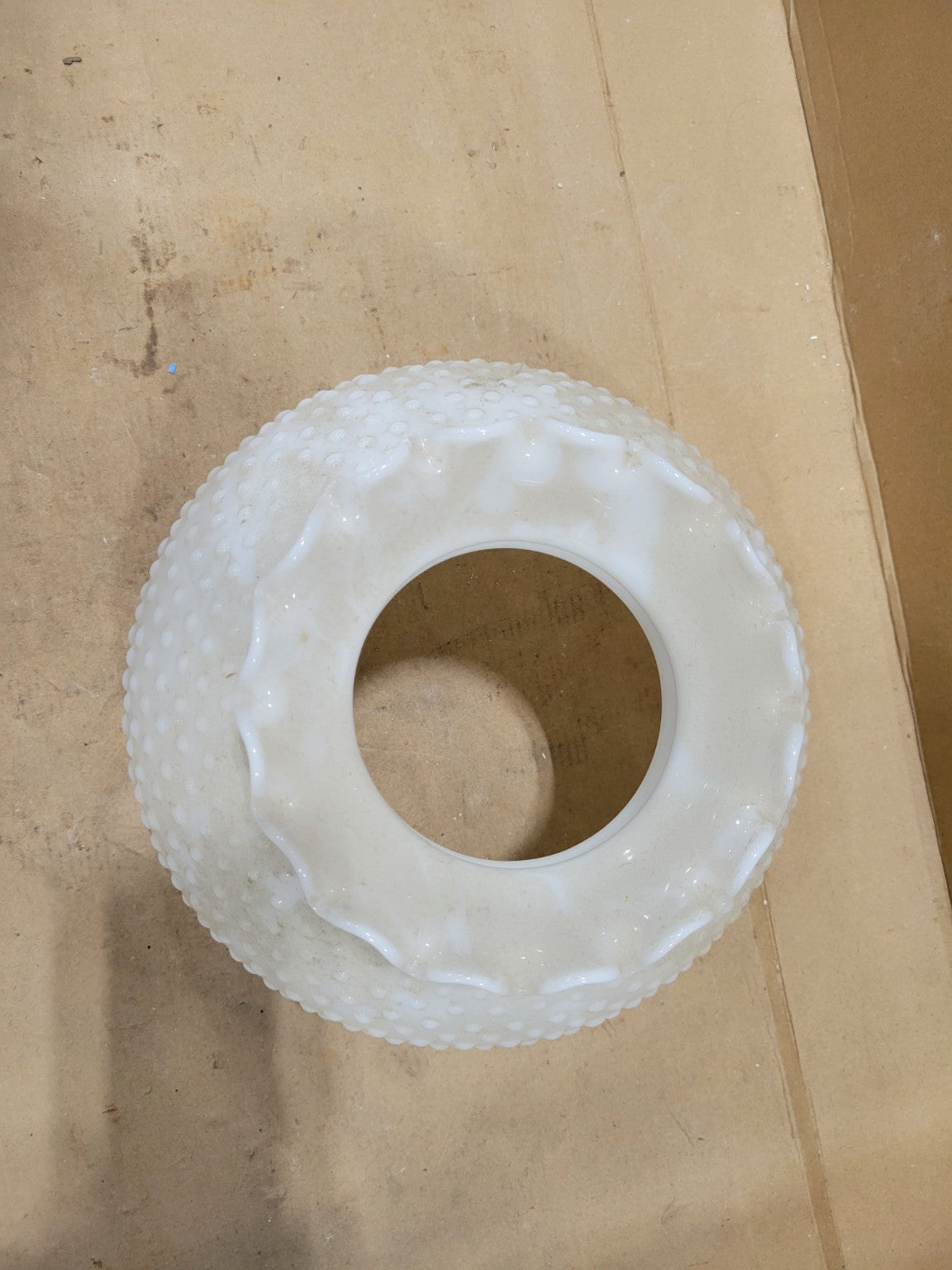 Vintage Hobnail Milk Glass Hanging Pendant Light