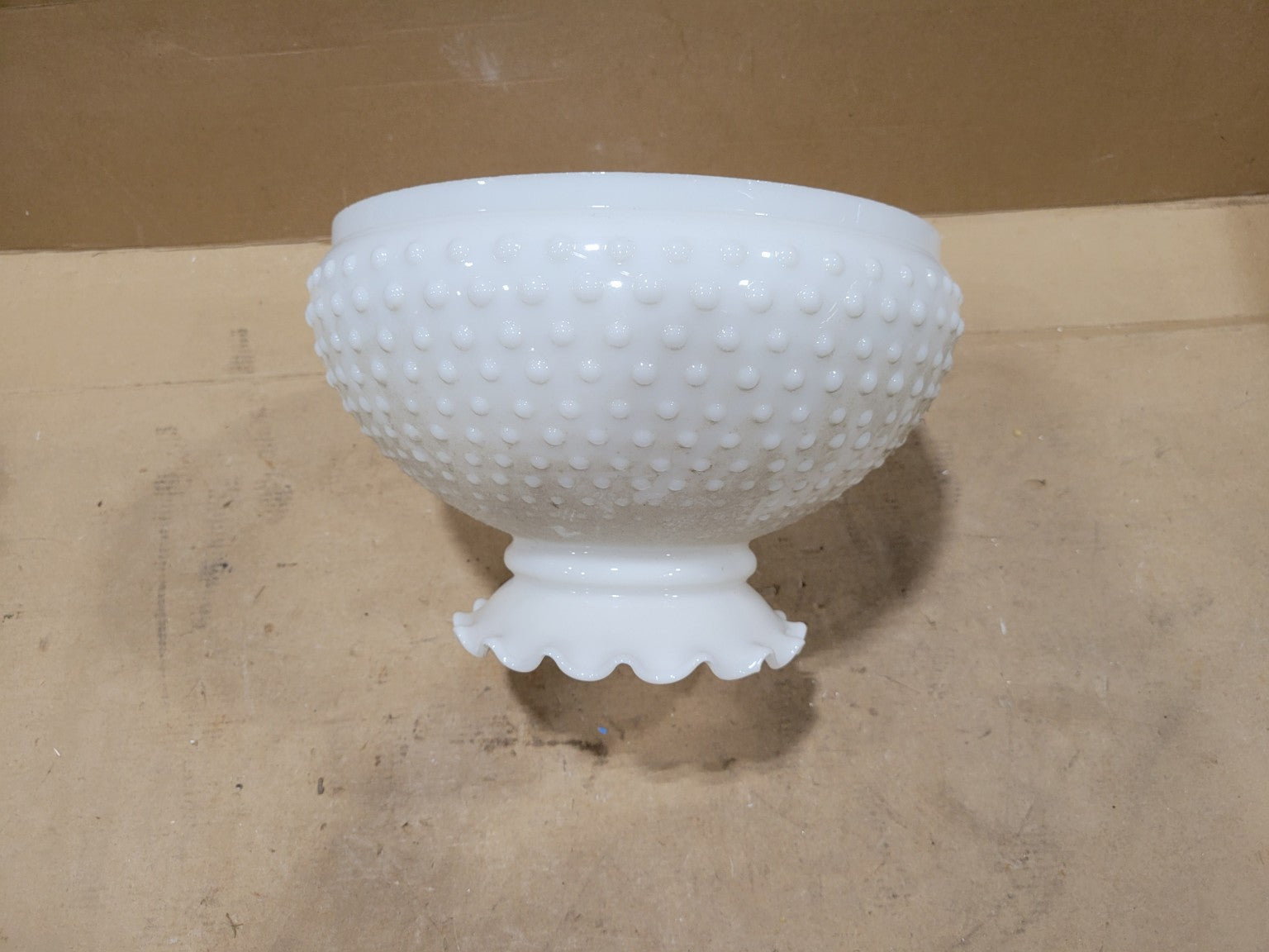 Vintage Hobnail Milk Glass Hanging Pendant Light