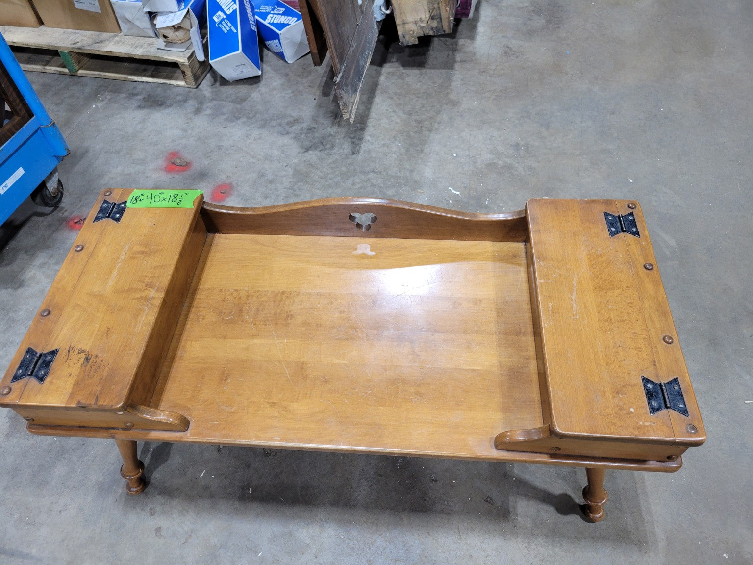 Vintage Maple Sewing Stand with Storage Compartments