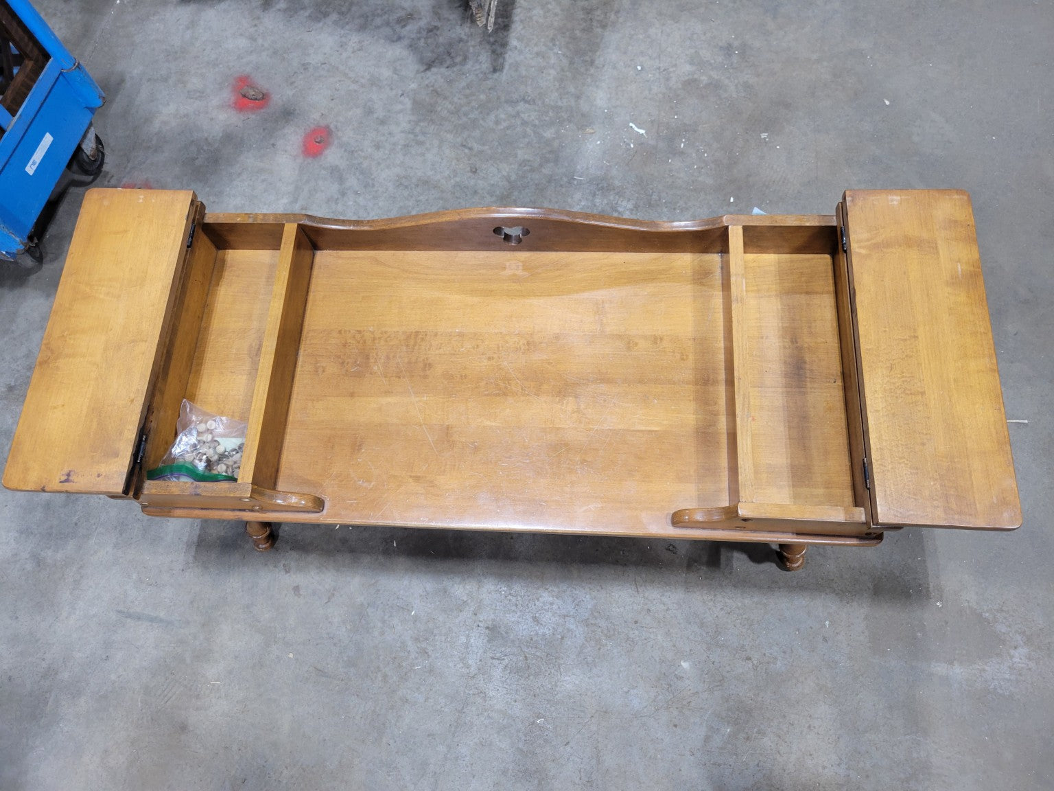 Vintage Maple Sewing Stand with Storage Compartments