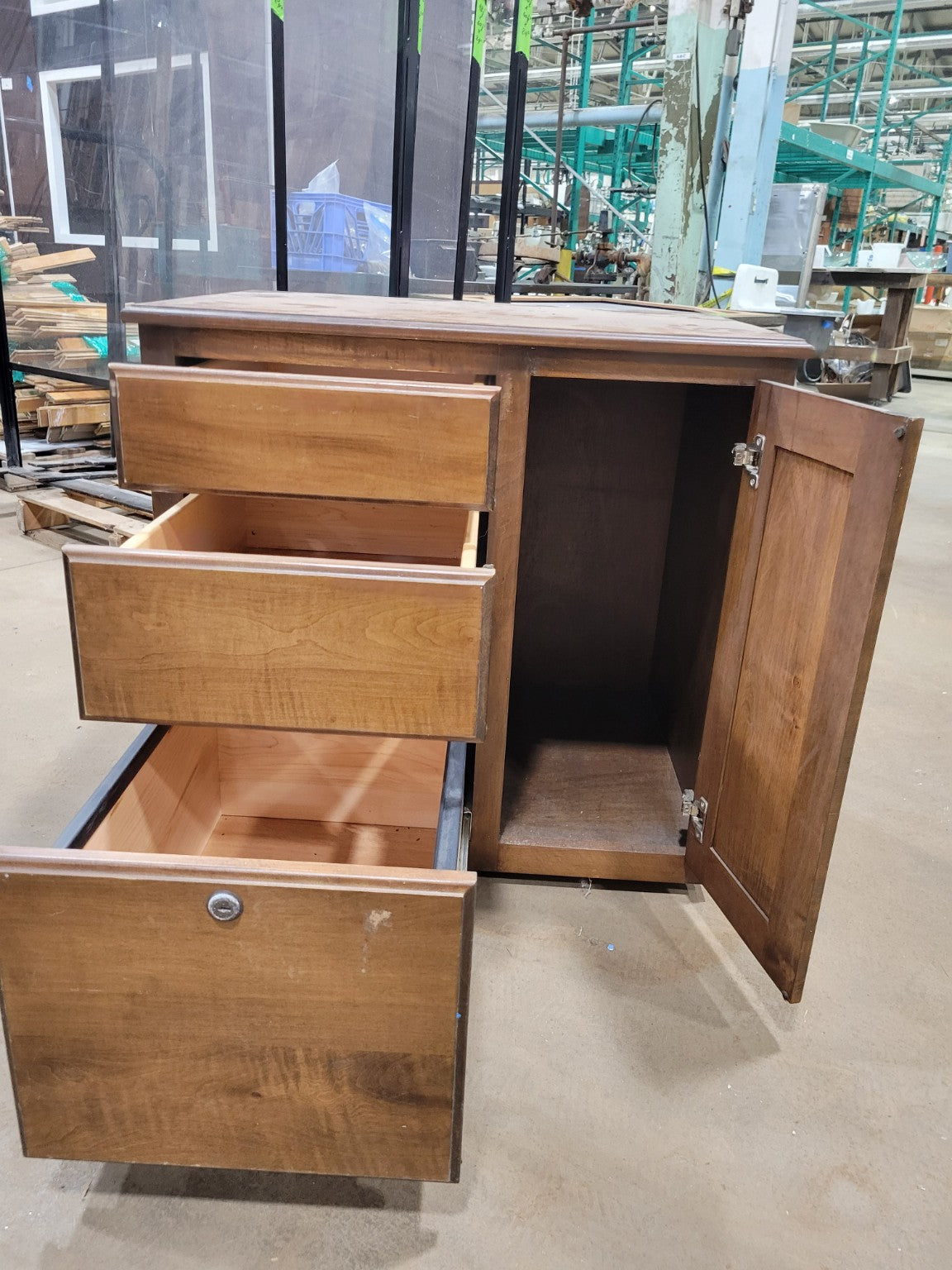 Contemporary Walnut Mobile Storage Cabinet with File Drawer