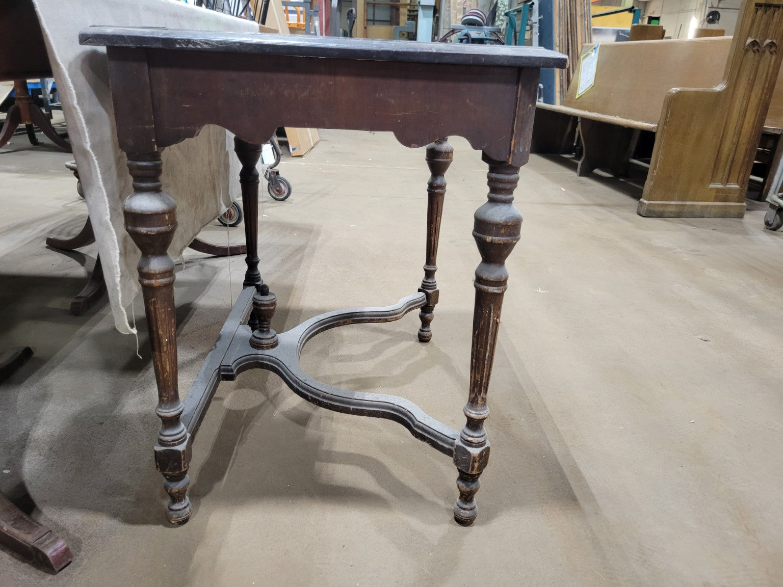 Antique Carved Walnut Parlor Side Table
