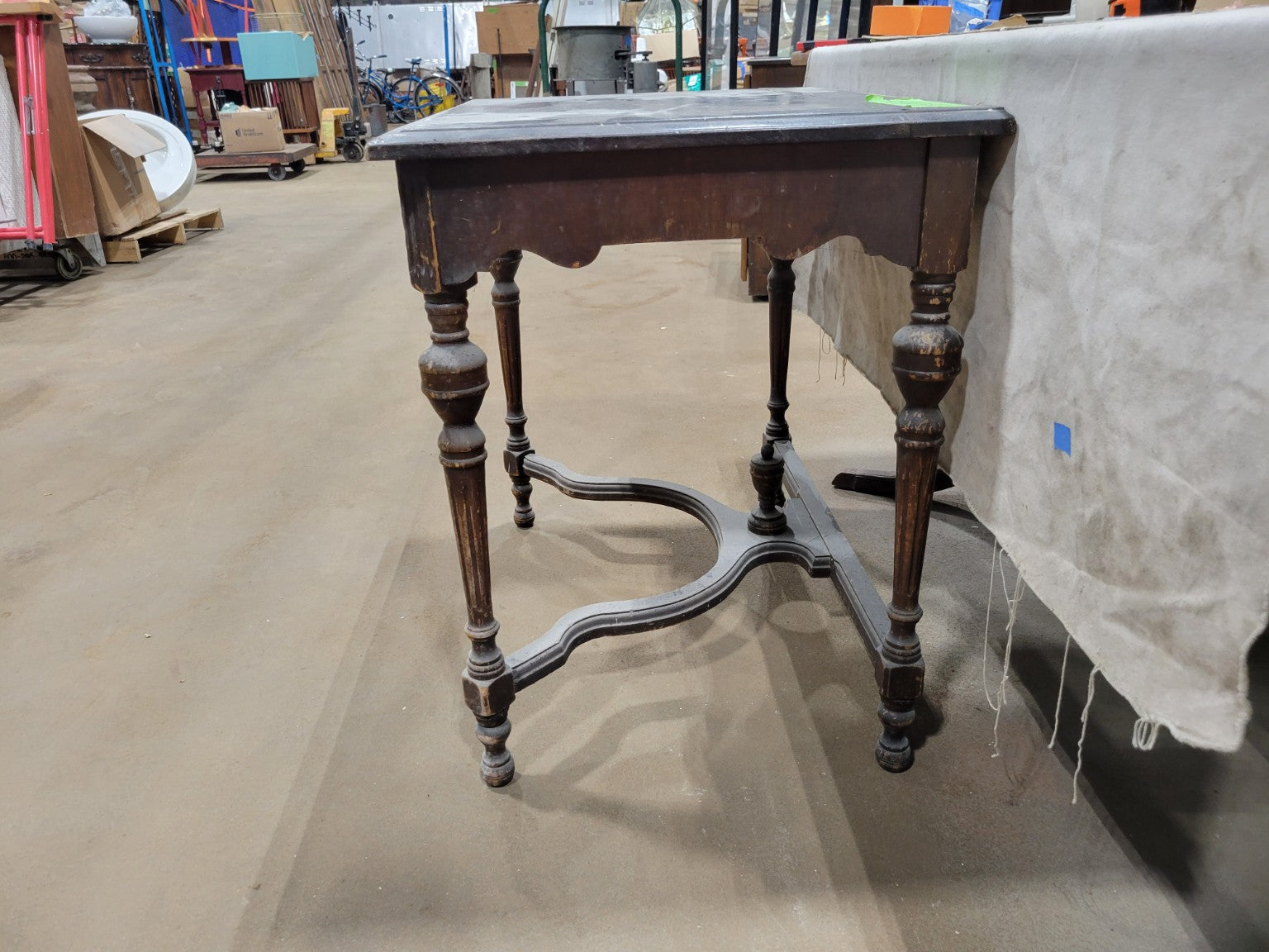 Antique Carved Walnut Parlor Side Table
