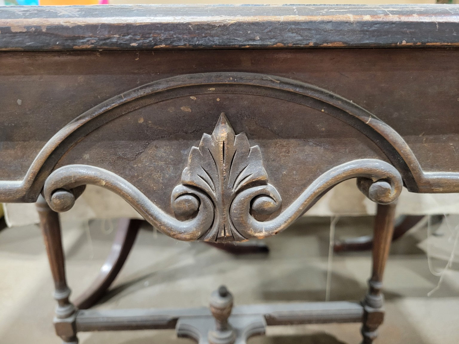 Antique Carved Walnut Parlor Side Table
