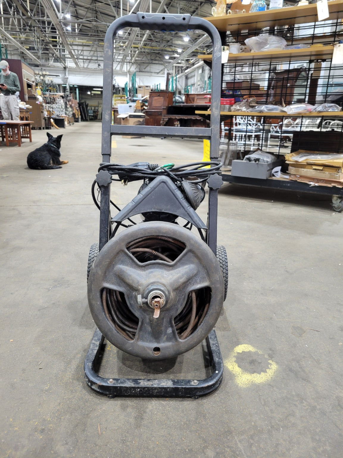 100 ft Power Feed Drain Cleaner with Rolling Cart
