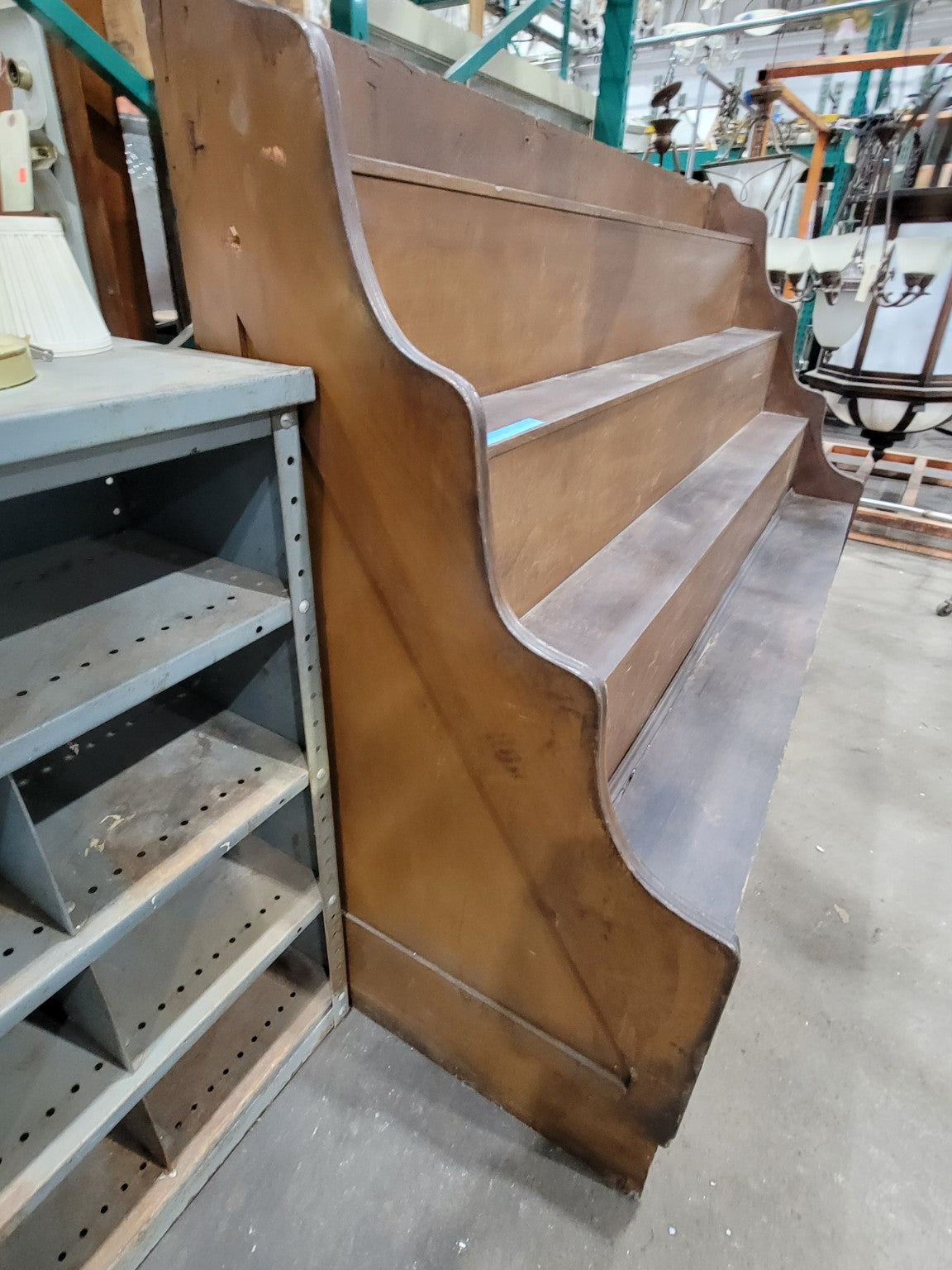 Antique Wooden General Store Display Shelving Unit