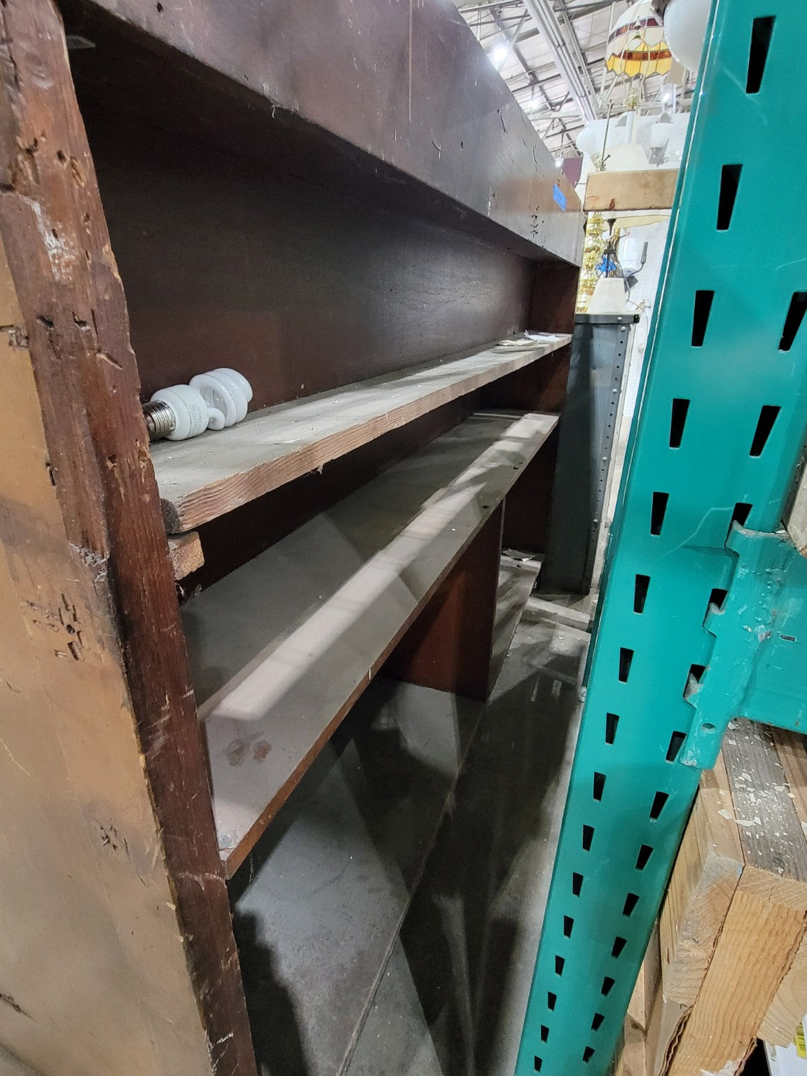 Antique Wooden General Store Display Shelving Unit