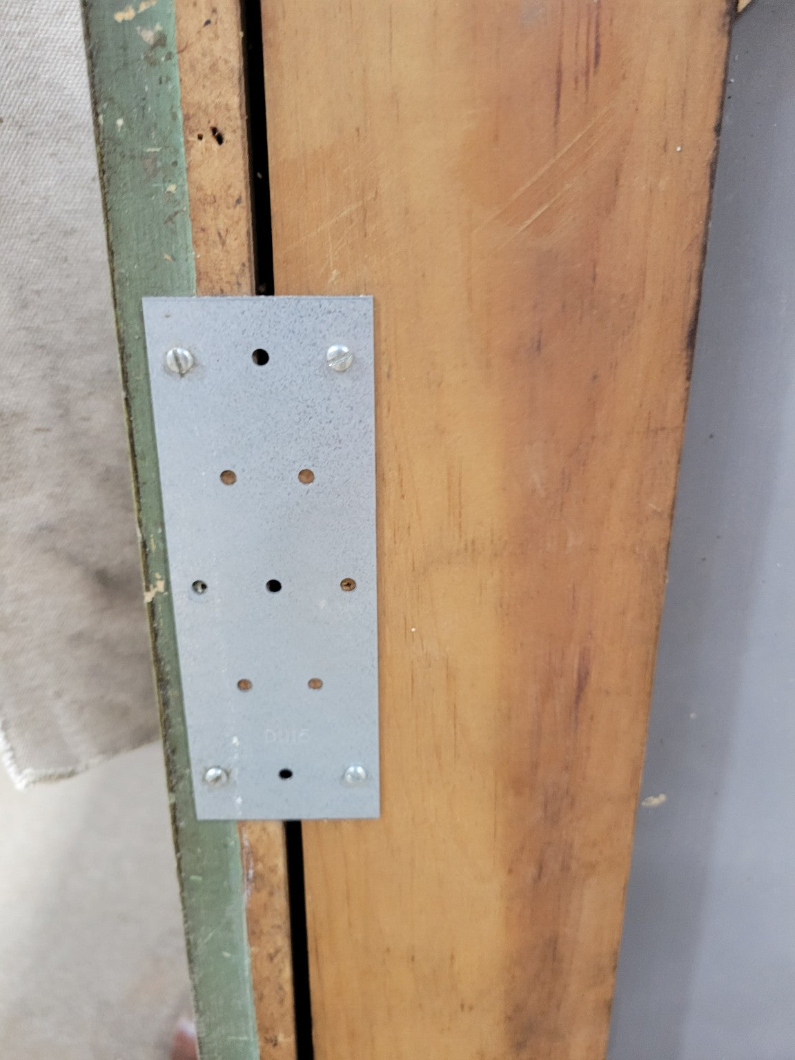 Vintage Olive Green Painted Wood Wall Mirror