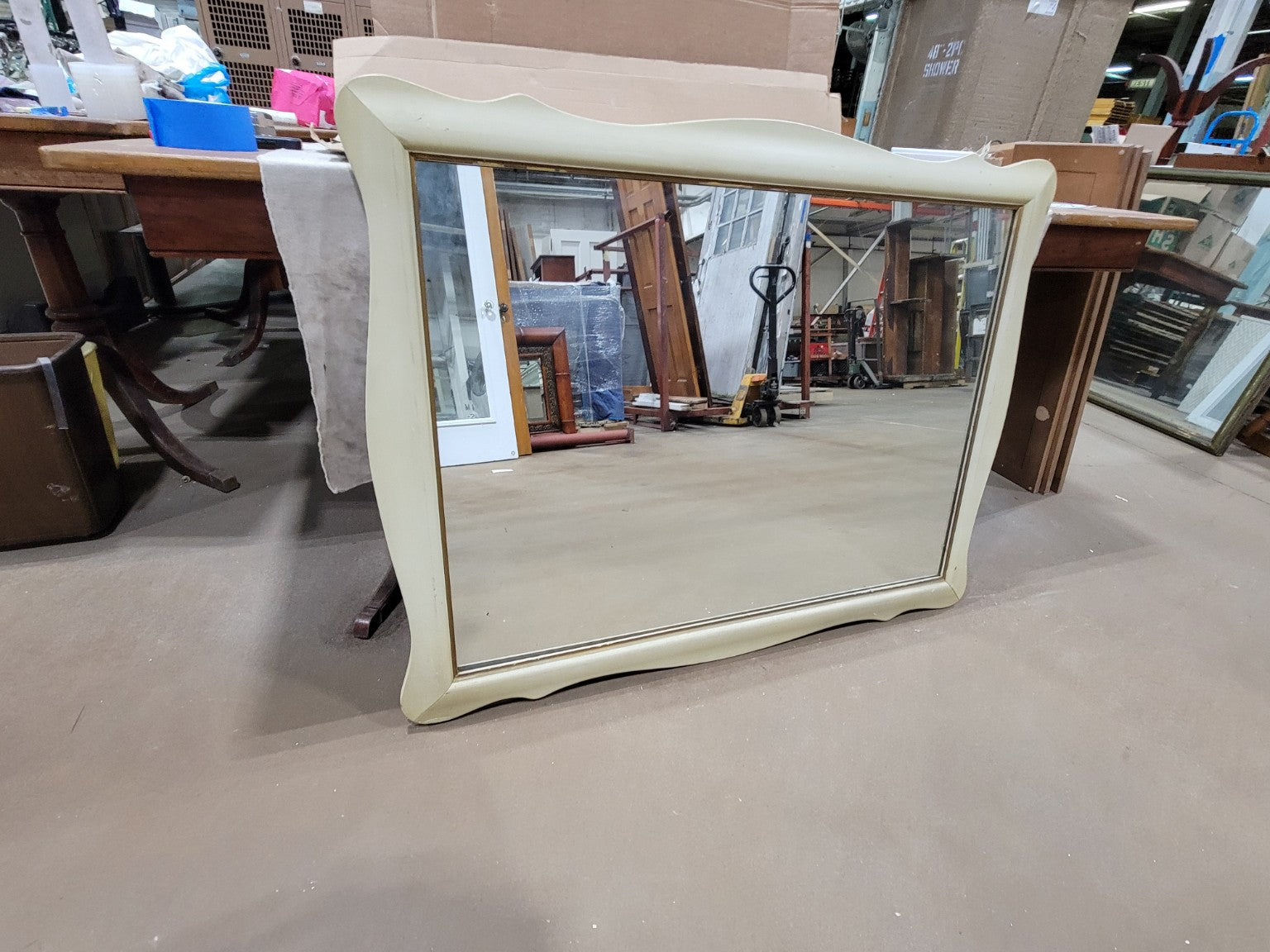 Vintage French Provincial Painted Wall Mirror