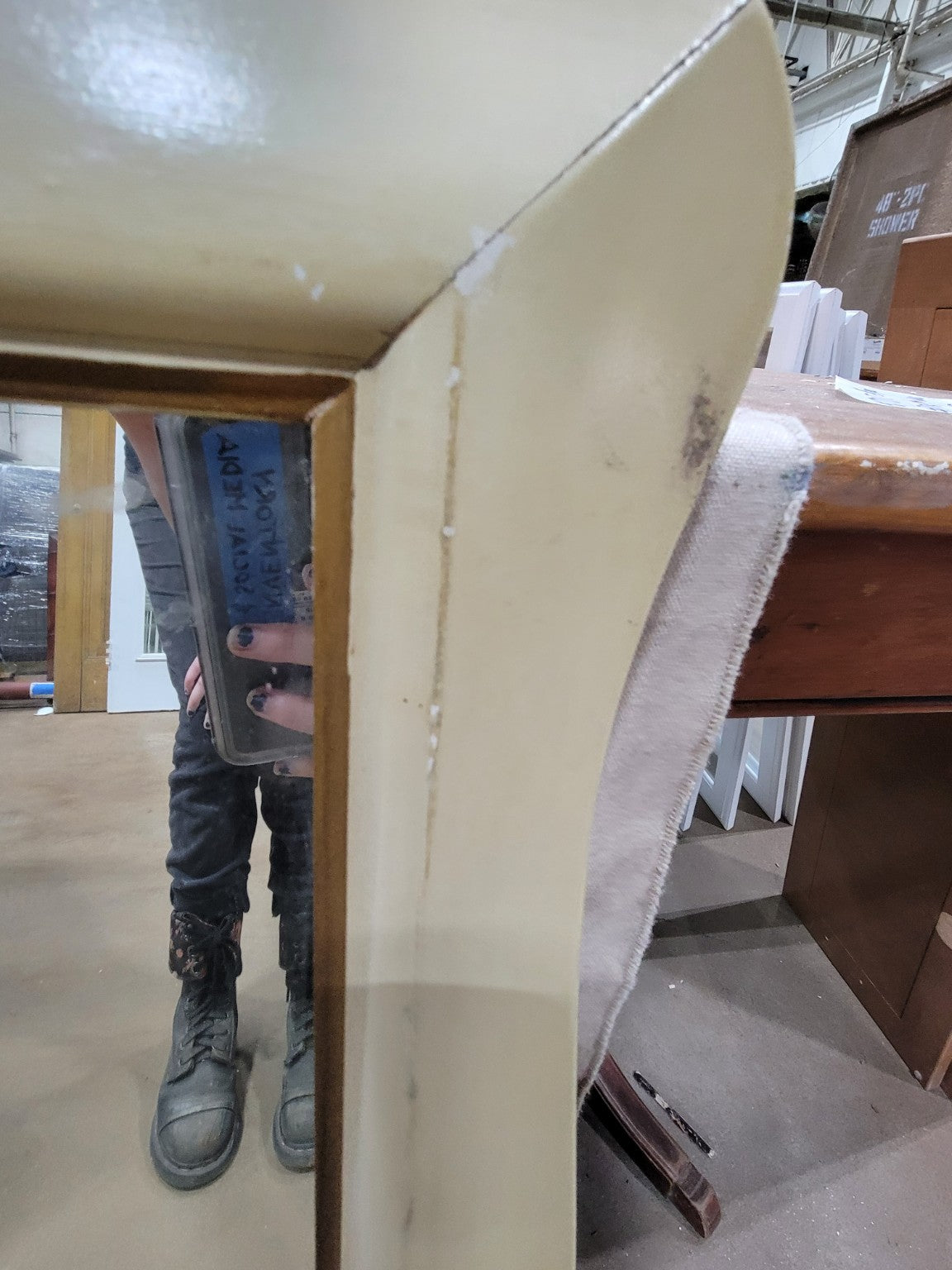 Vintage French Provincial Painted Wall Mirror