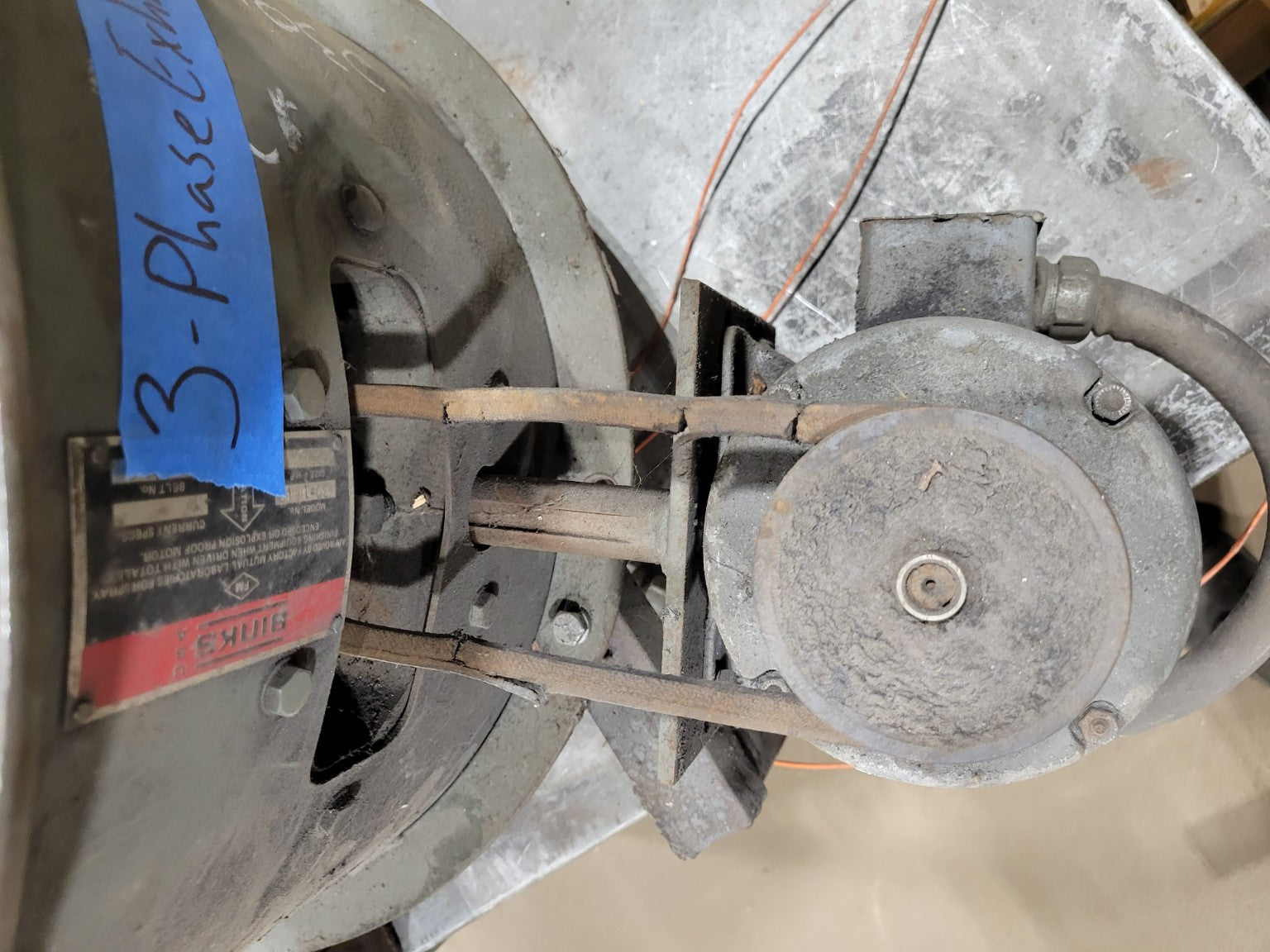 Industrial Binks 20½" Belt-Driven 3-Phase Exhaust Fan