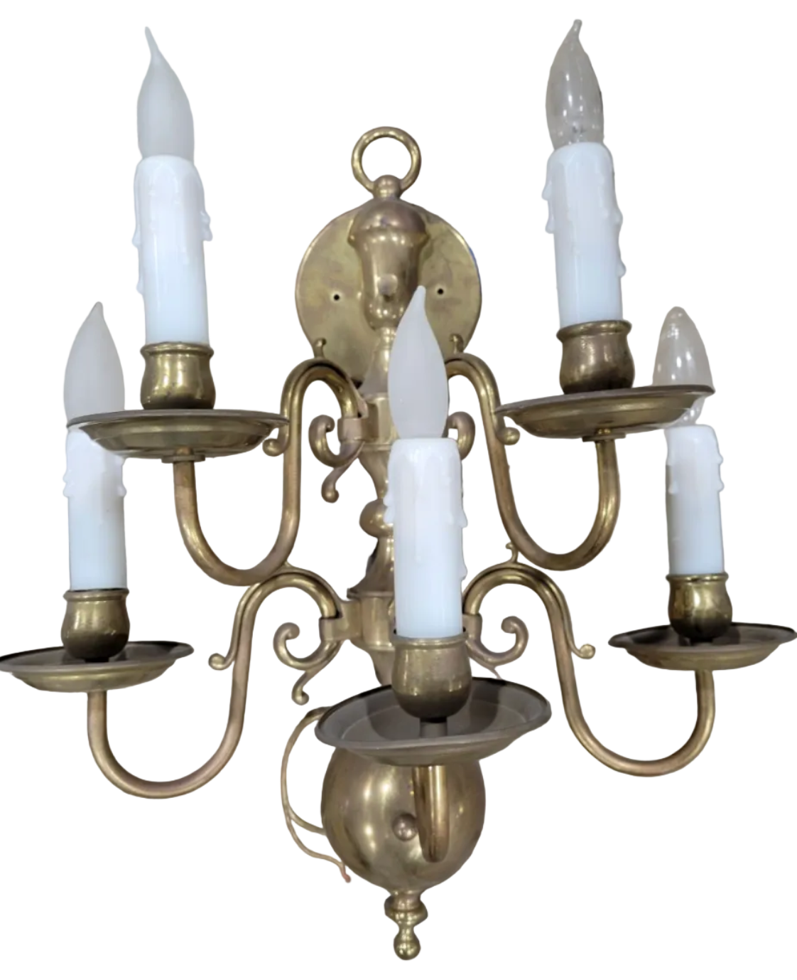 Vintage Feldman Brass Five-Light Wall Sconce