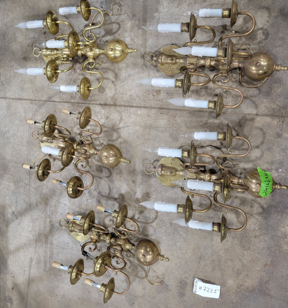Vintage Feldman Brass Five-Light Wall Sconce