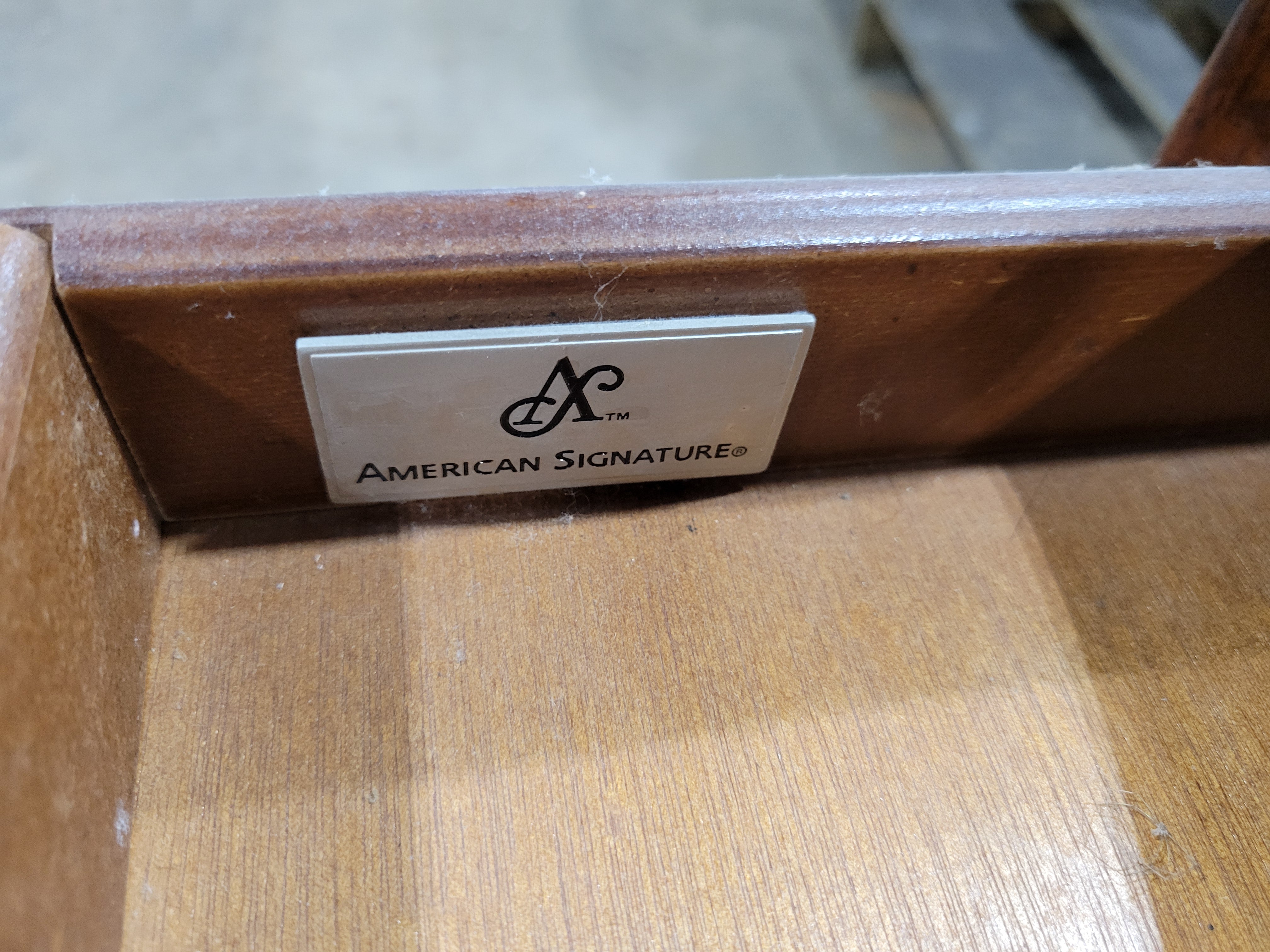 American Signature Traditional Cherry End Table with Drawer