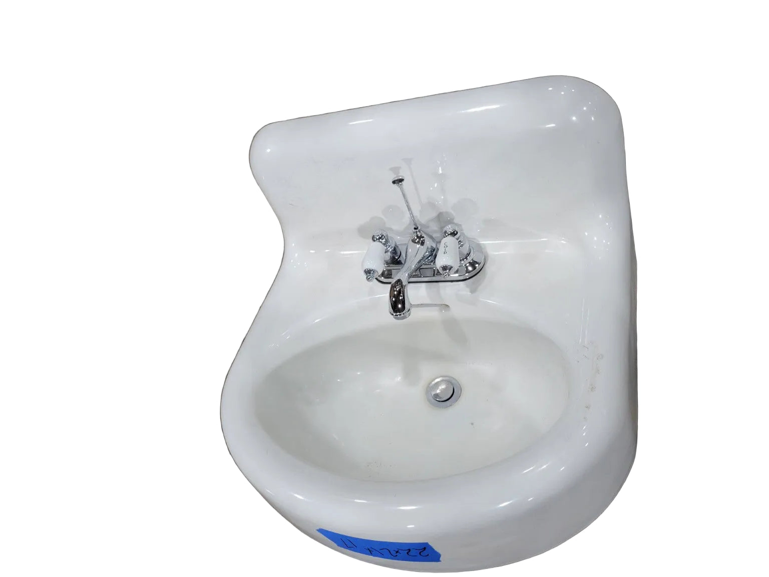 Vintage Crane Wall-Mount Vitreous China Bathroom Sink with Faucet