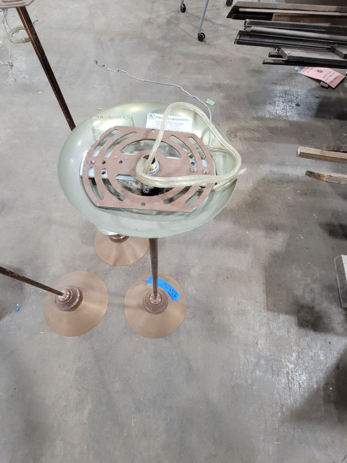 Set of Three Contemporary Copper Finish Pendant Lights