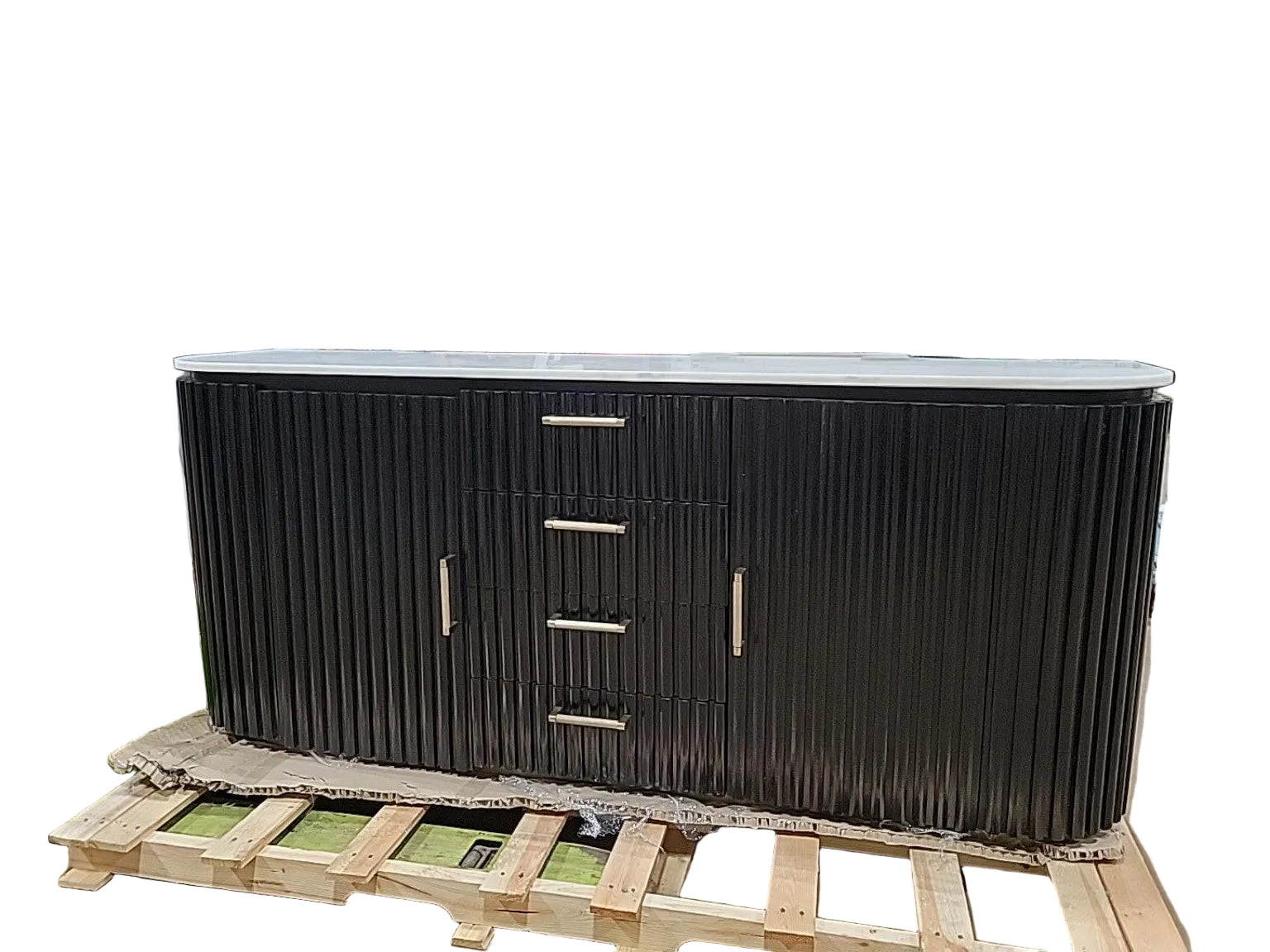 Modern Black Fluted Solid Wood Sideboard Buffet – Sierra Living Concepts