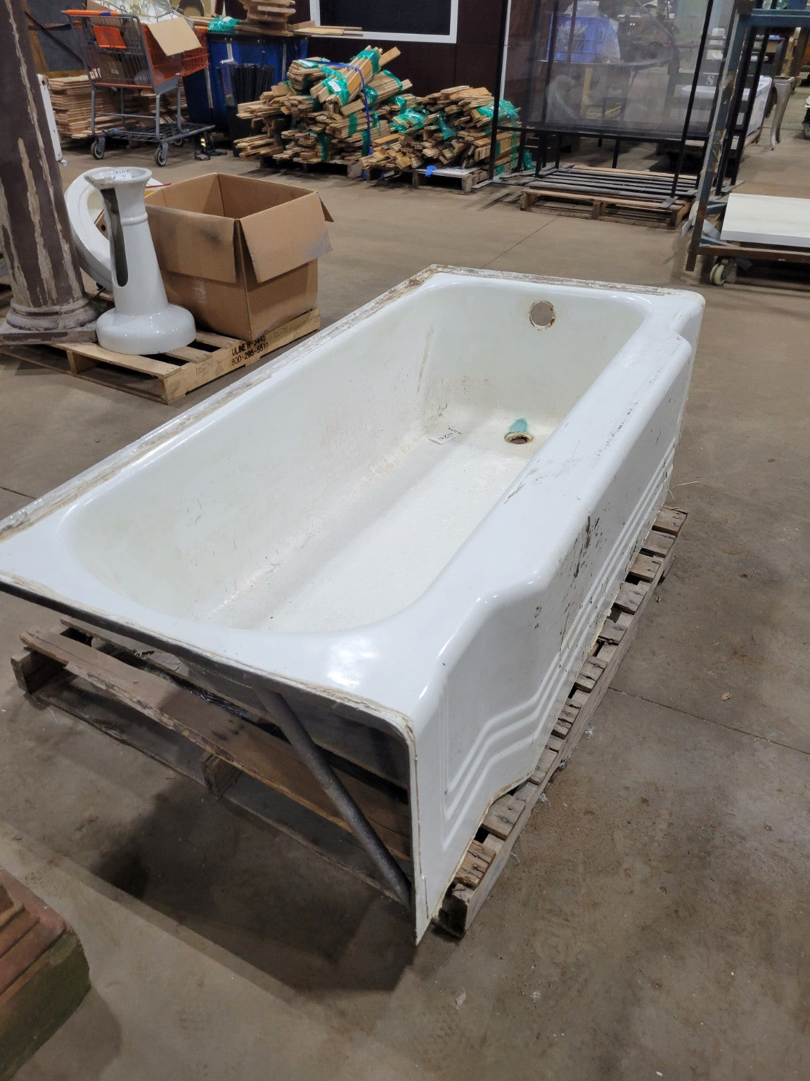 Vintage American Standard Cast Iron Alcove Bathtub – 66"