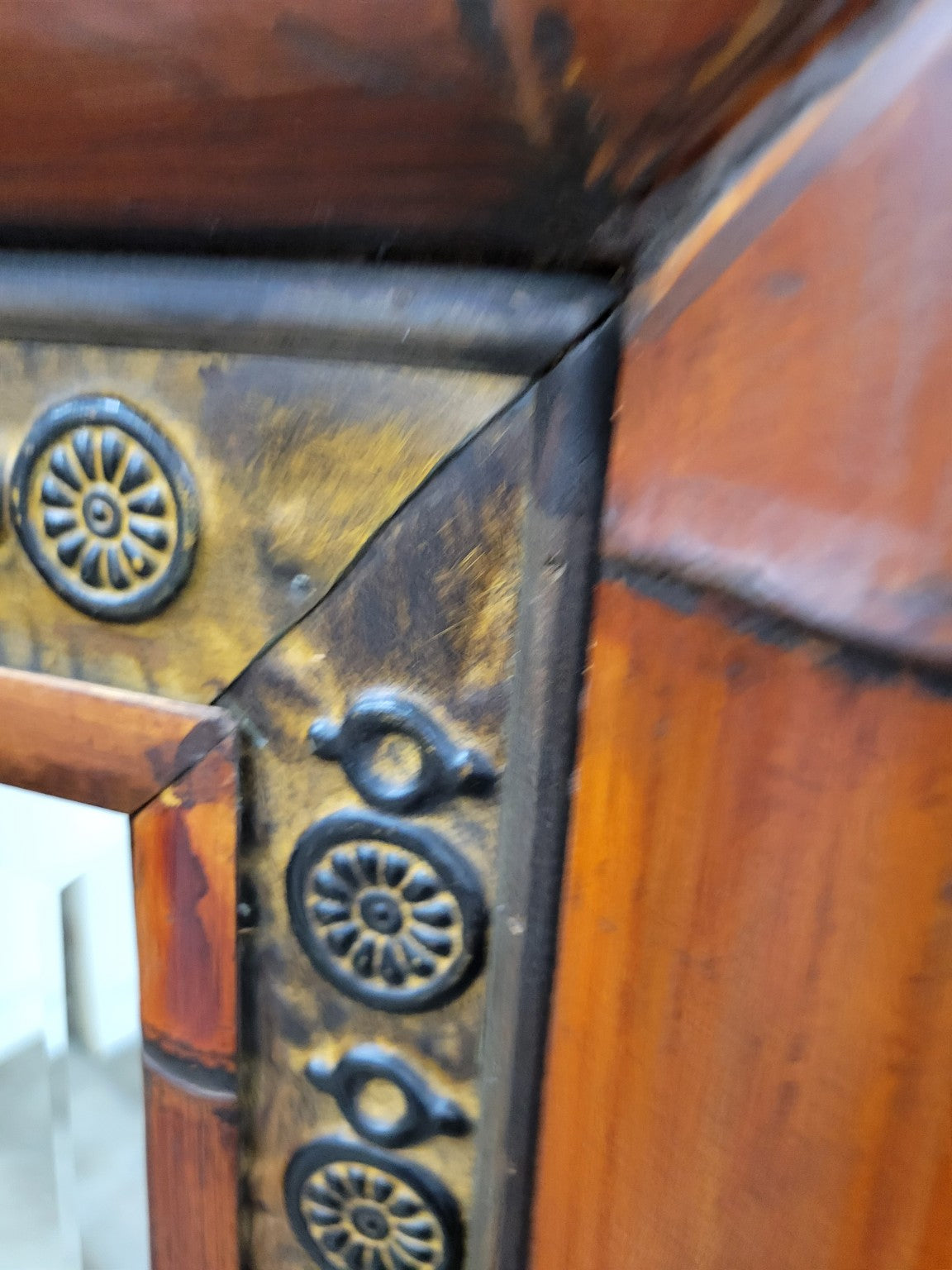 Vintage Faux Bamboo Framed Wall Mirror