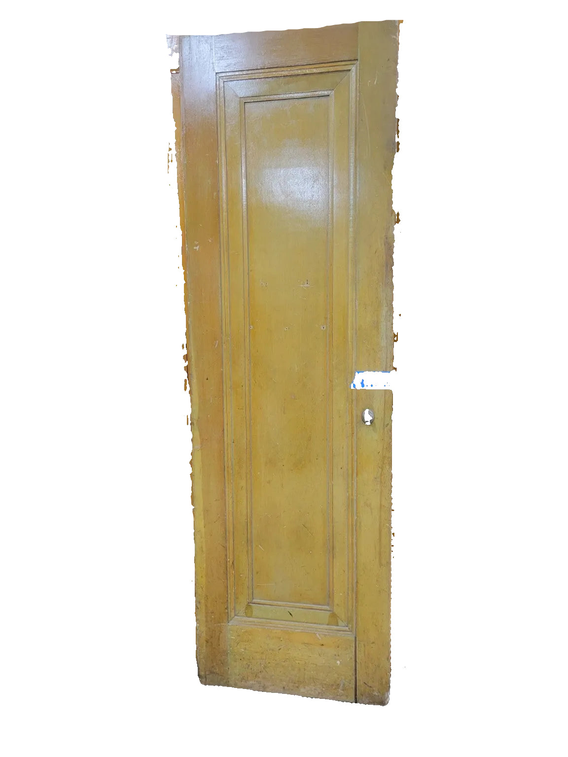 Vintage Single-Panel Interior Wood Door with Original Hardware