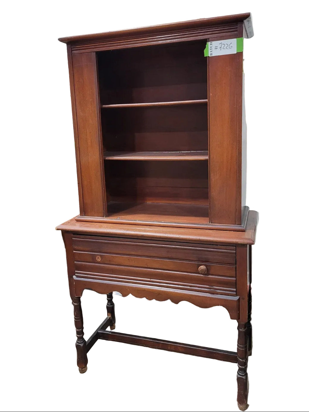 Antique Empire Cherry Washstand with Open Hutch