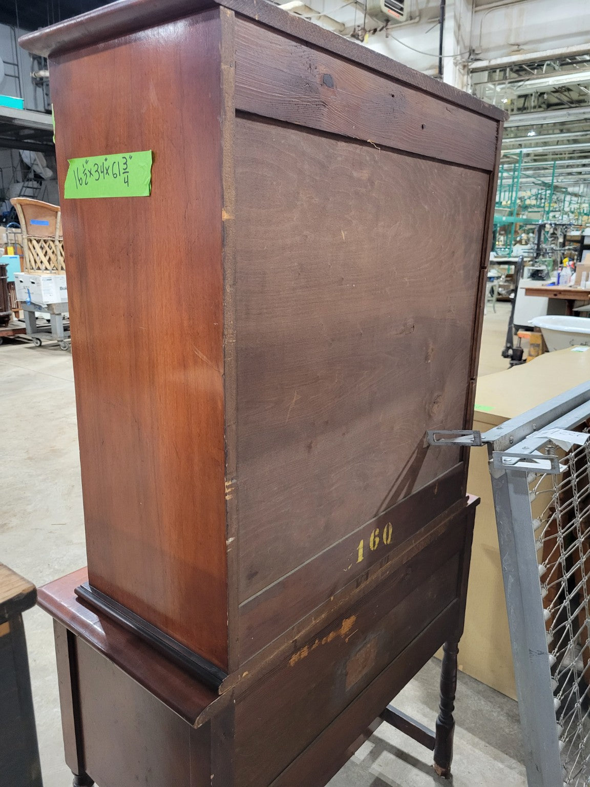 Antique Empire Cherry Washstand with Open Hutch