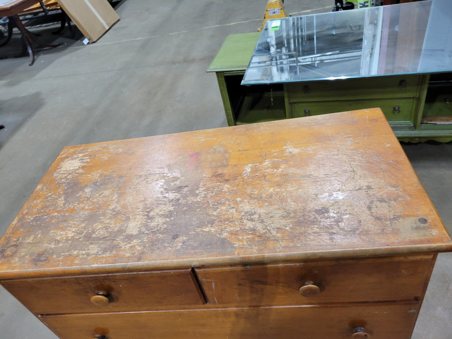 Vintage Solid Wood Four-Drawer Chest of Drawers