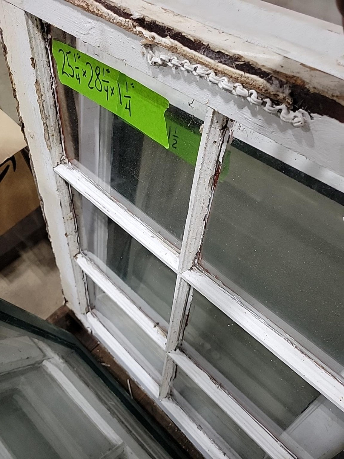 Vintage Eight-Lite Wood Window Sash – 25¼" x 28¼"