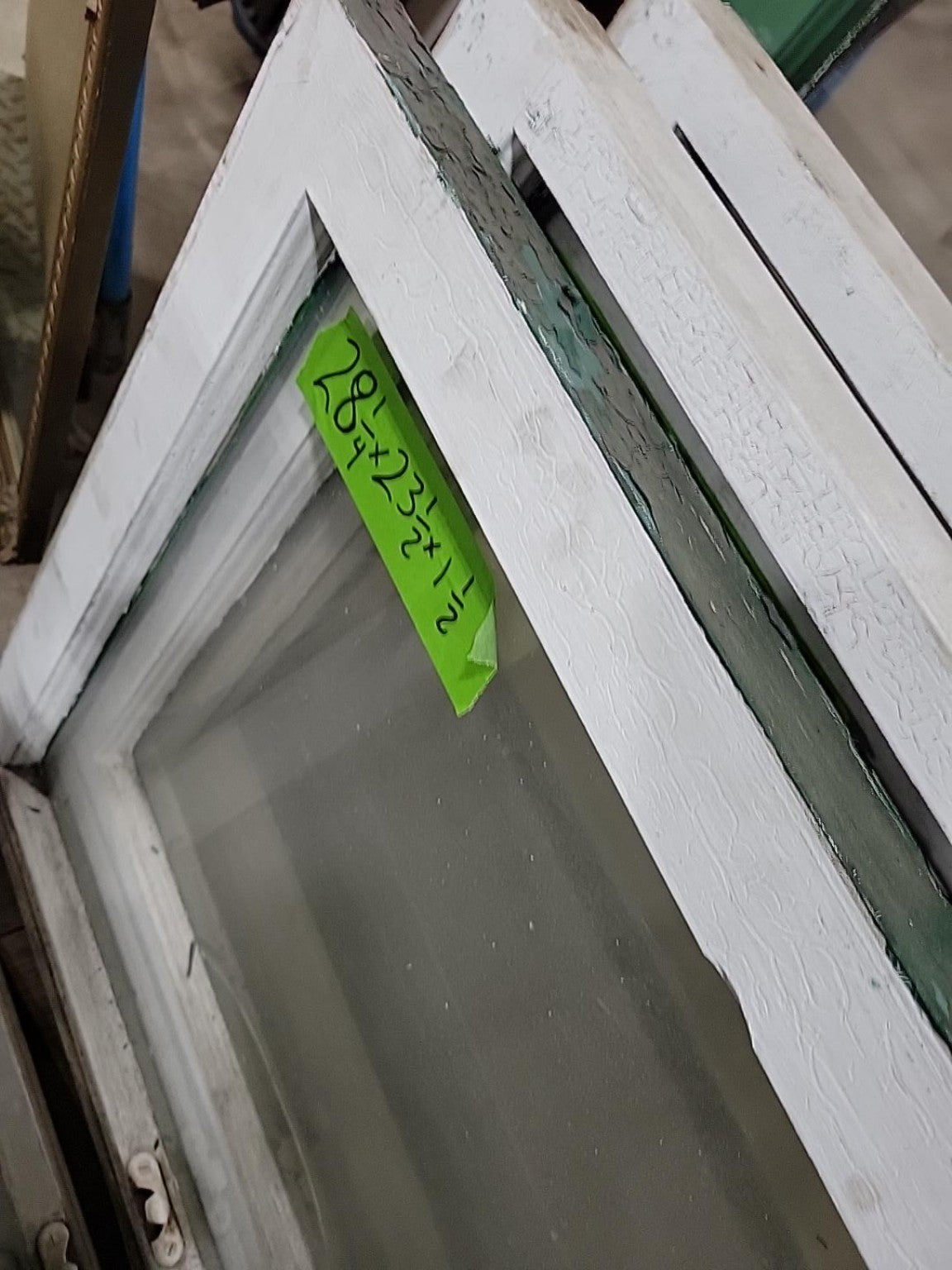 Vintage Painted Wood Window Sash – 28¼" x 23½"