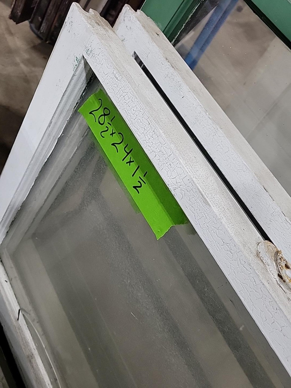 Vintage Painted Wood Window Sash – 28½" x 24"