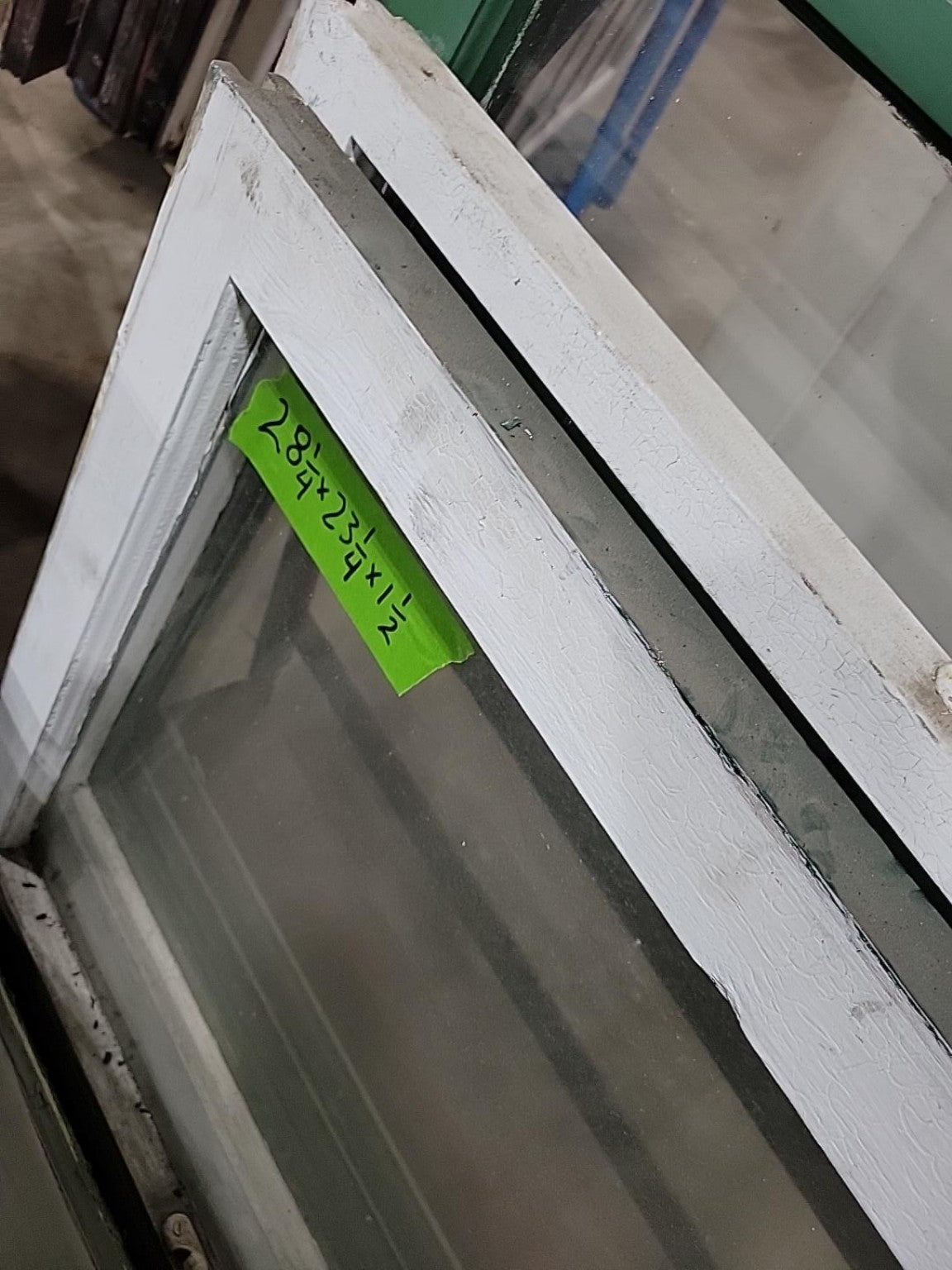 Vintage Painted Wood Window Sash – 28¼" x 23¼"