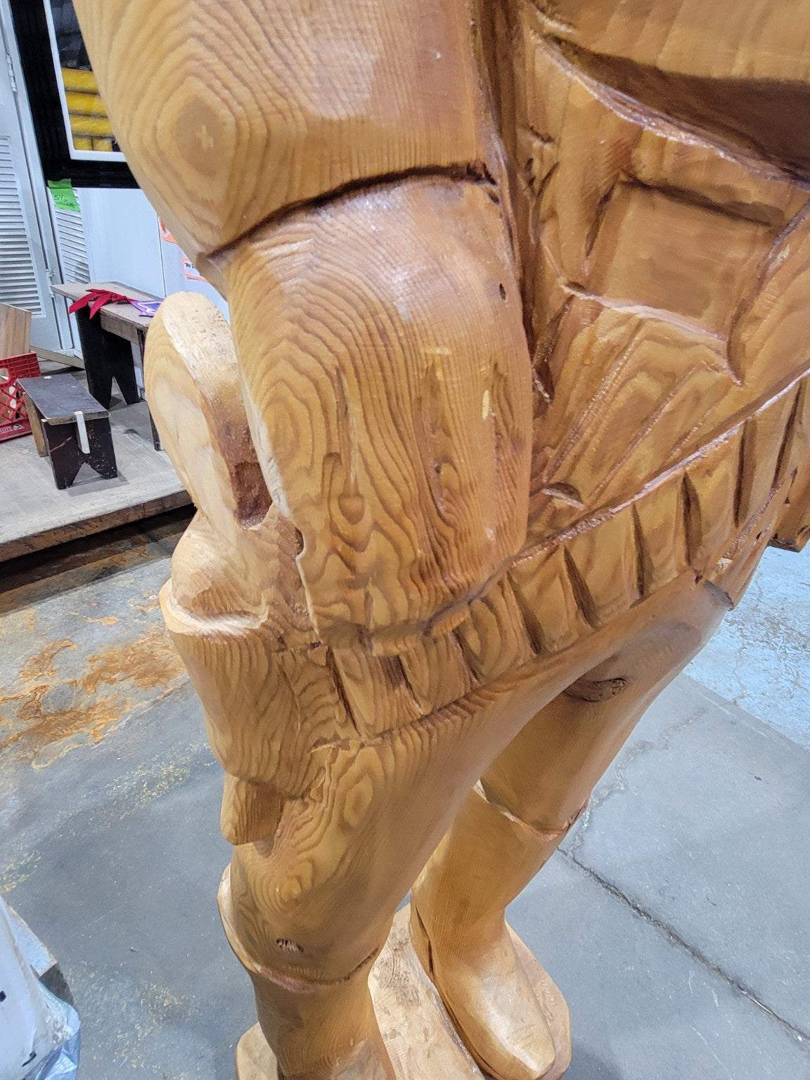 Ray Kowalski Hand-Carved Western Cowboy Sculpture (1990)