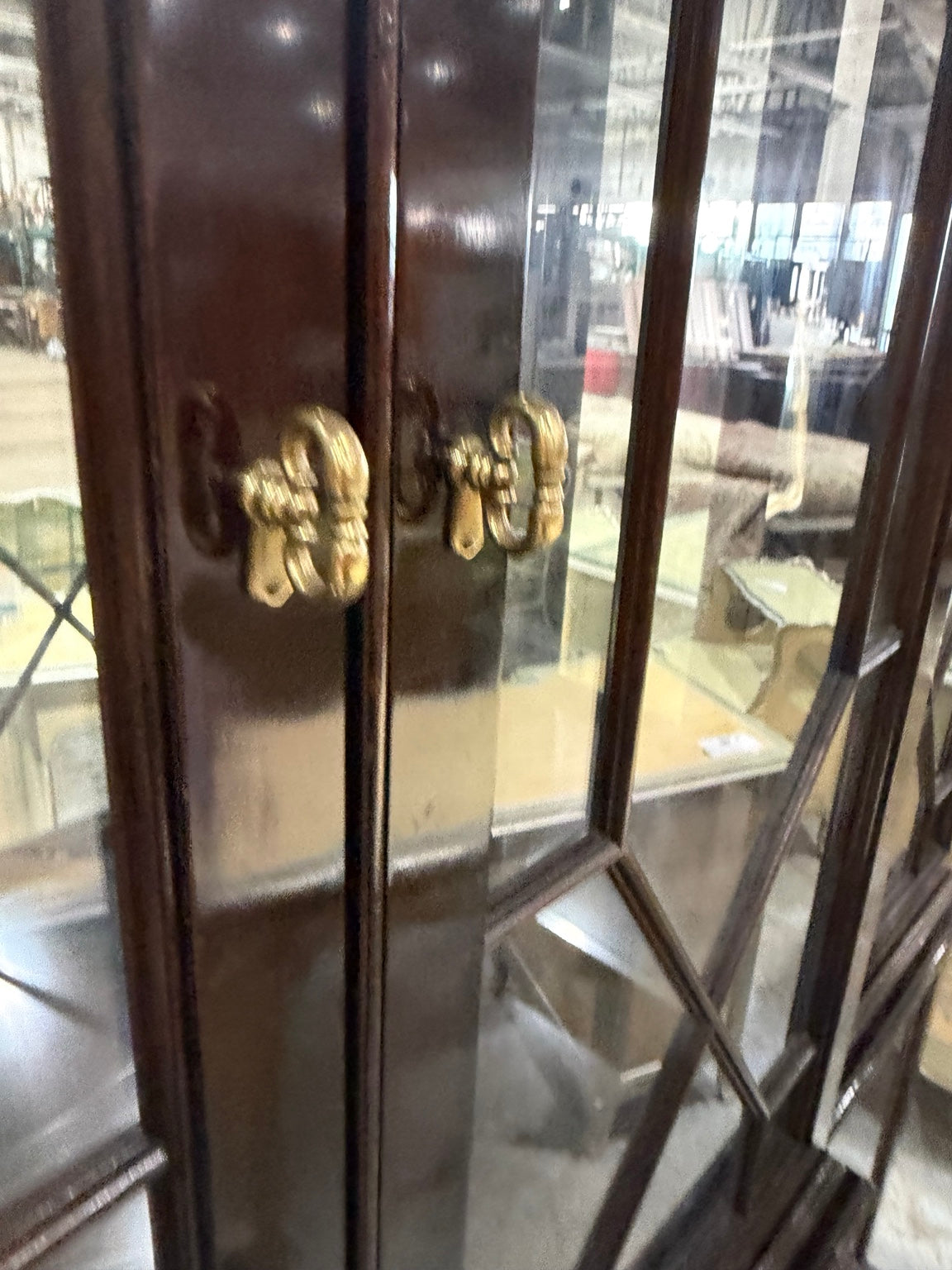 Vintage Stickley Mahogany Breakfront Display Cabinet
